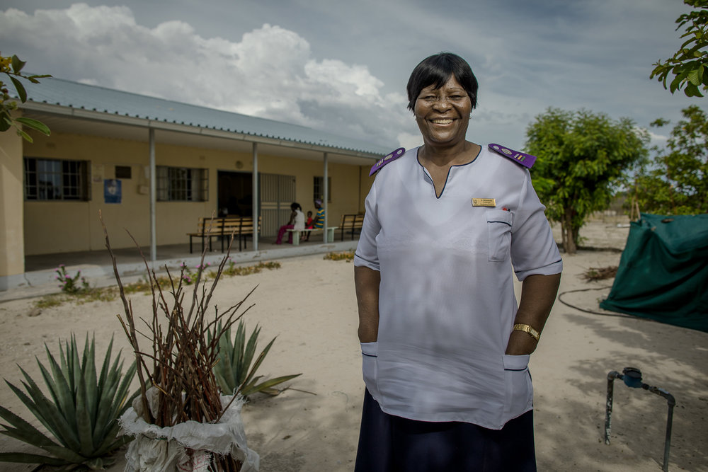  Sofia Mbandeka, 64, came out of retirement to provide HIV services to patients in northern Namibia. She wanted to be a nurse ever since she was a little girl and would see a nurse when she passed a clinic on the way to school. She believes that nurs