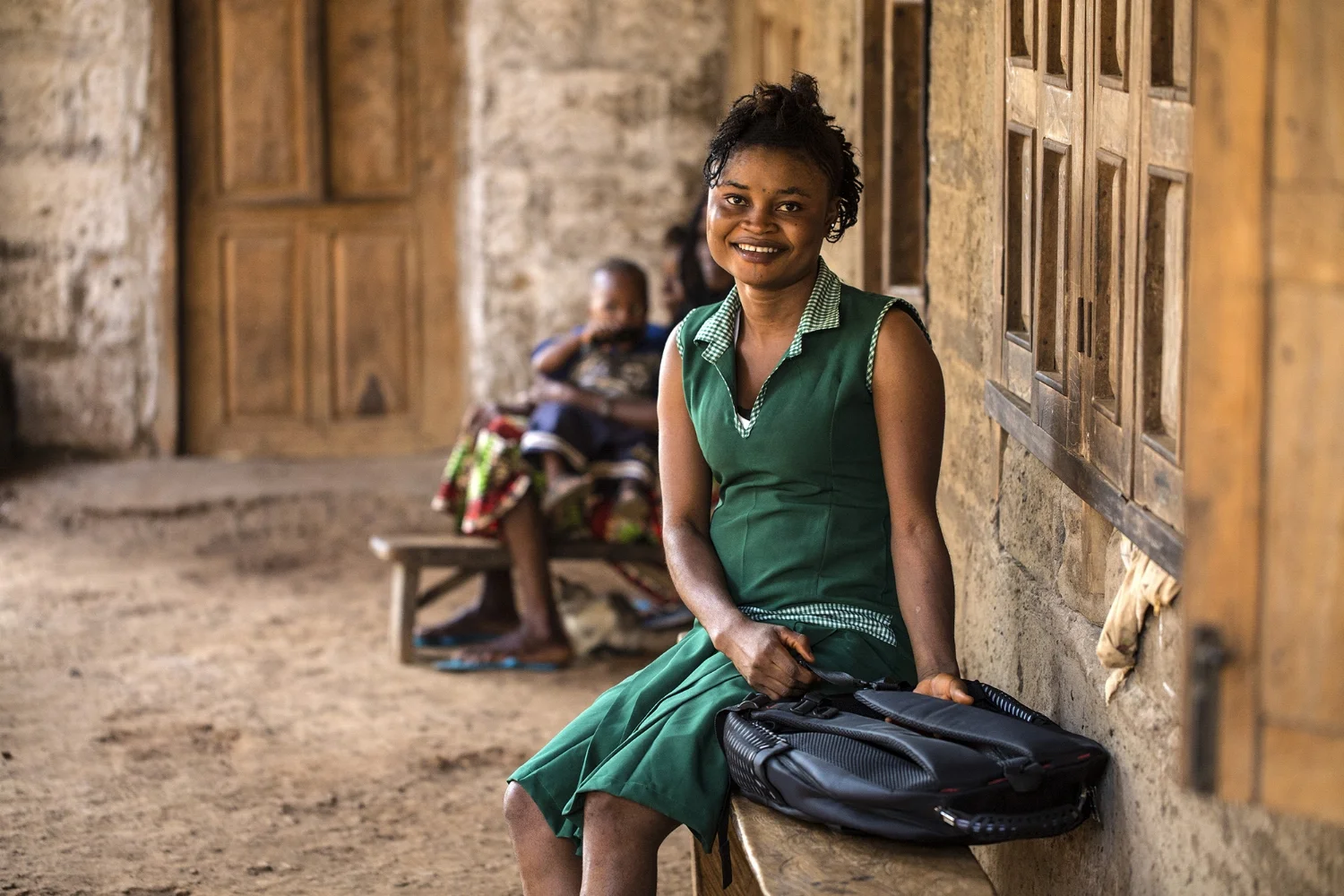  Mariatu Bangura, 18, of Rokupr, at her home.&nbsp; 