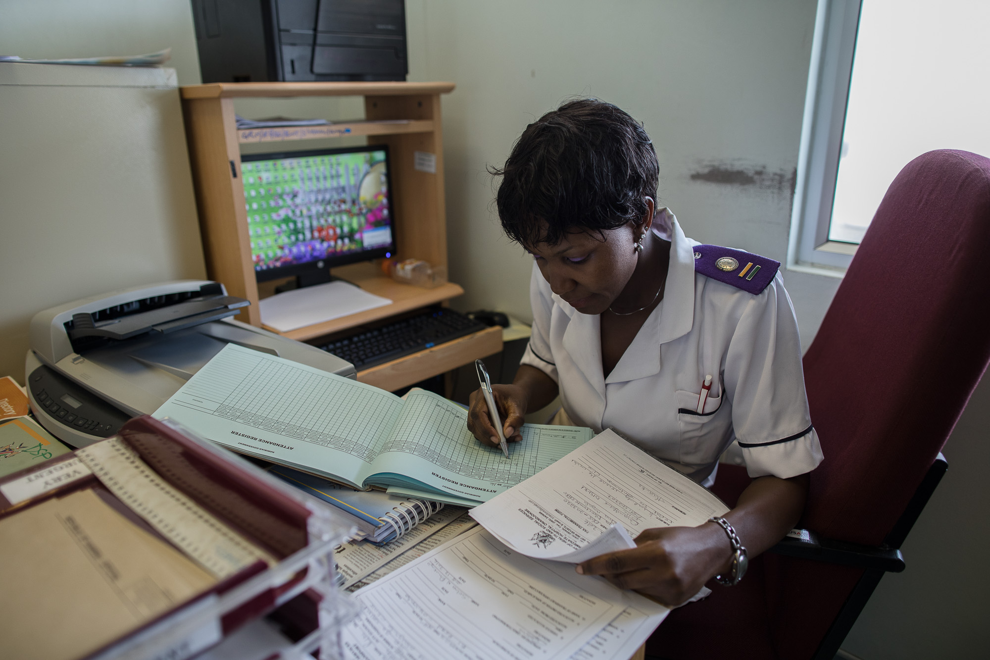  Fiona, a nurse at Shanamutango center - the ART facility aT Onandjokwe Hospital in northern Namibia. 