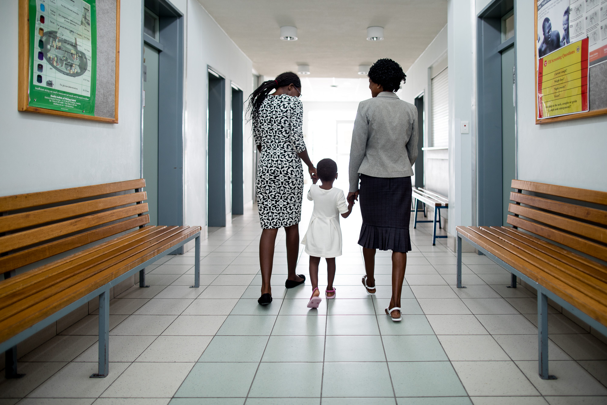  Loide Iikuyu, right, with her daughters Loide (left) and Selma. When the younger Loide was 10 years old, her mother explained to her how and why she came to be HIV-positive. “I told her it was because of mother-to-child transmission,” the elder Loid