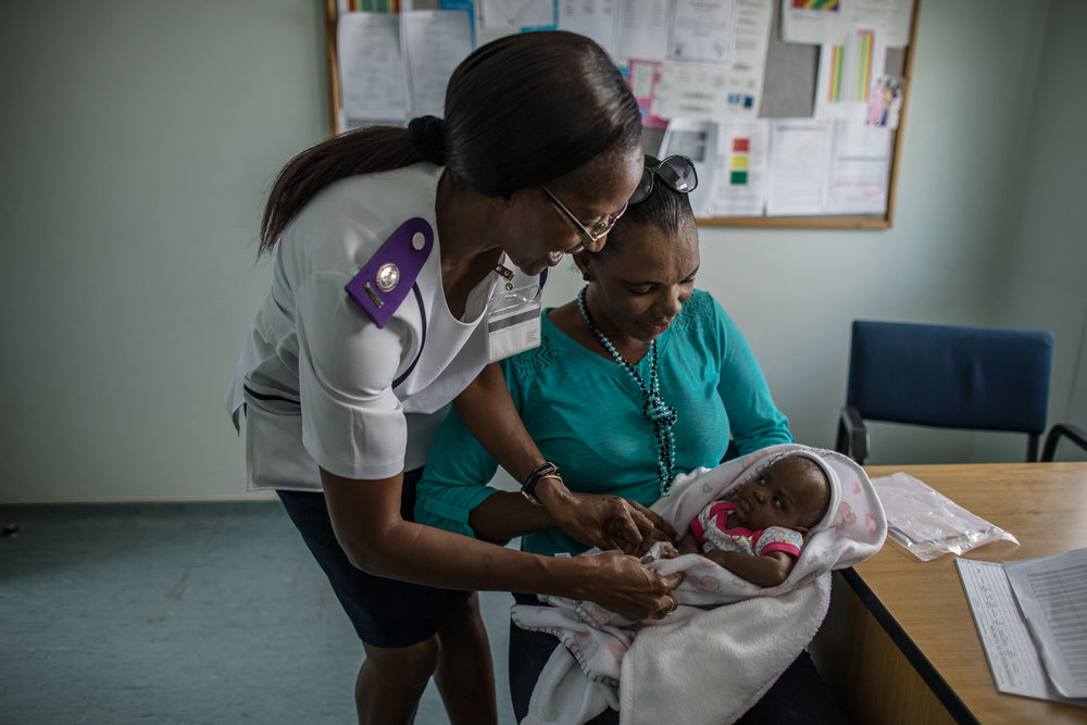  Nurse Ruusa Shipena has more time to spend with her clients, including Katrina Kambunde, 42. Katrina is HIV-positive, but thanks to the services at Shanamutango HIV clinic, her baby was born HIV-negative. “We were short on the ground, especially whe