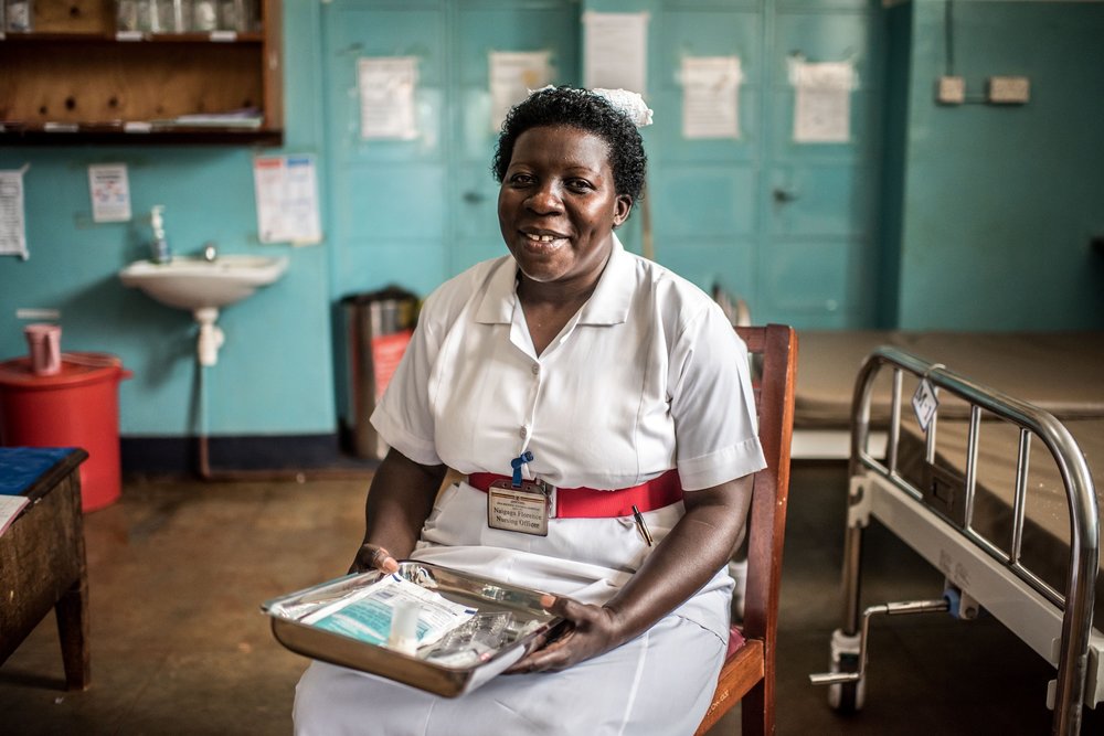  Naigaga Florence, a nursing officer, photographed in the emergecny ward at the Jinja Regional Referral Hospital. 