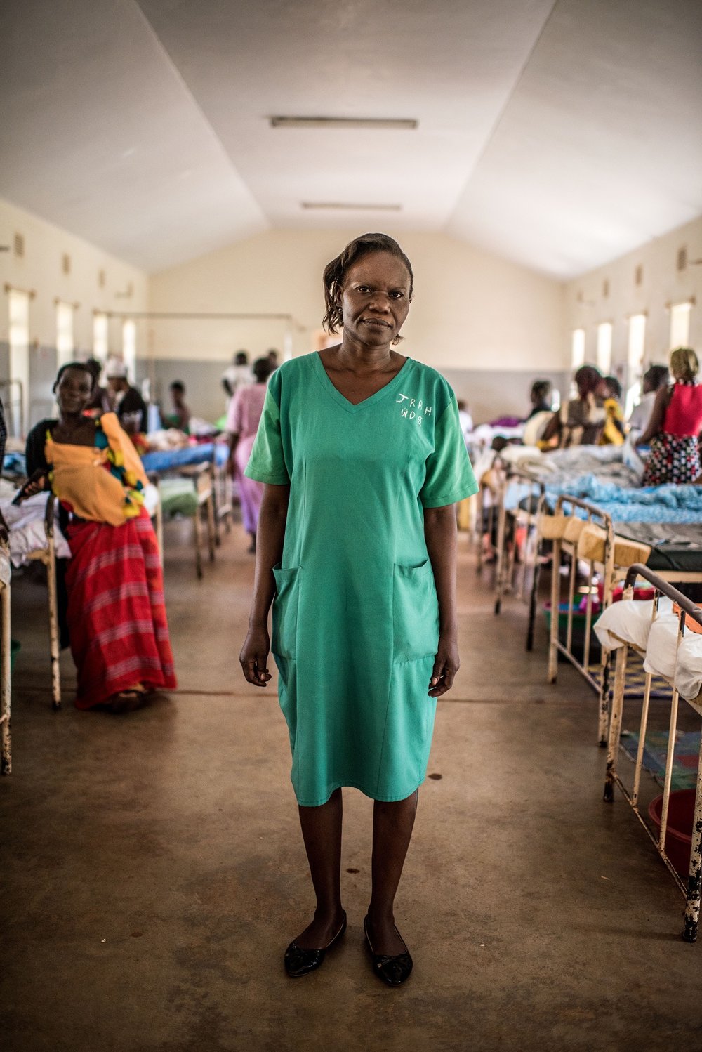  Midwife Mary Babiry photographed in the maternity ward of the Jinja Regional Referral Hospital in Jinja, Uganda. 