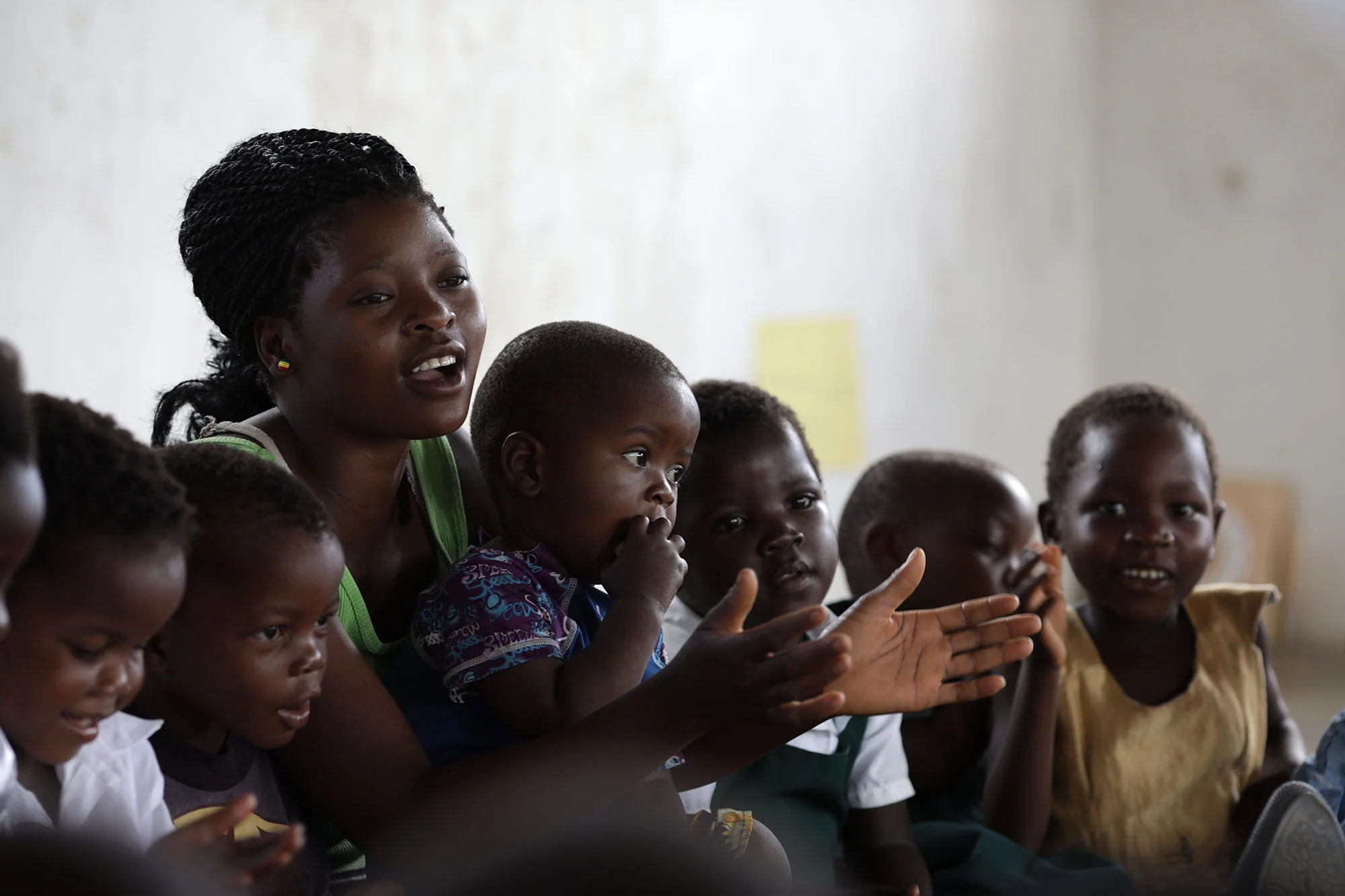  Children sing songs at Children's Corner.&nbsp;Photo by Josh Estey. 