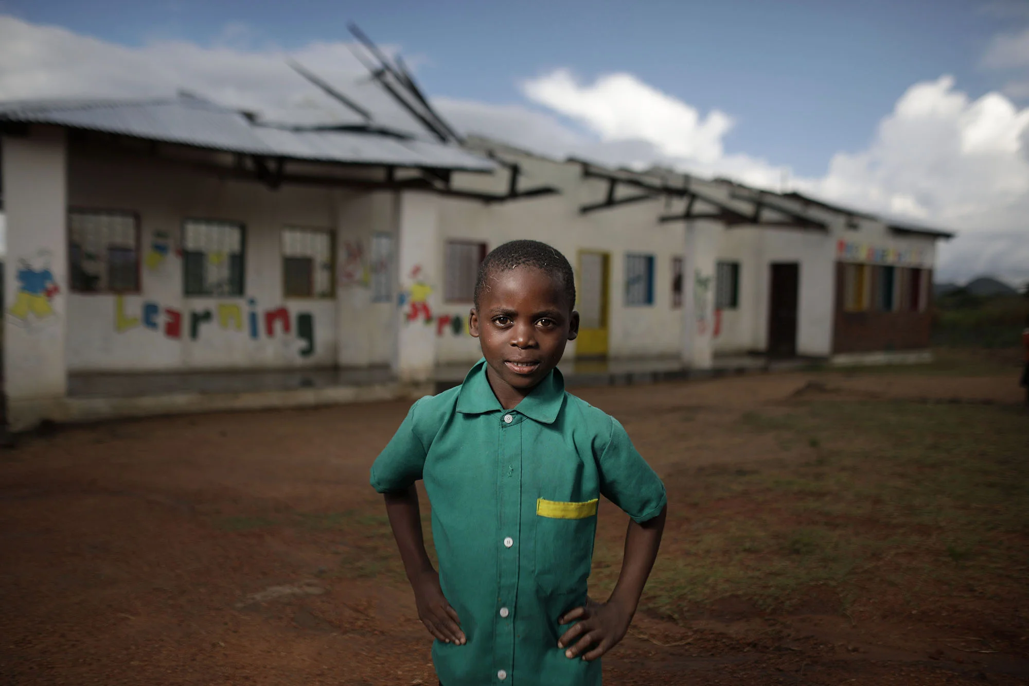  A boy poses for a photo at the Children's Corner.&nbsp;Photo by Josh Estey. 