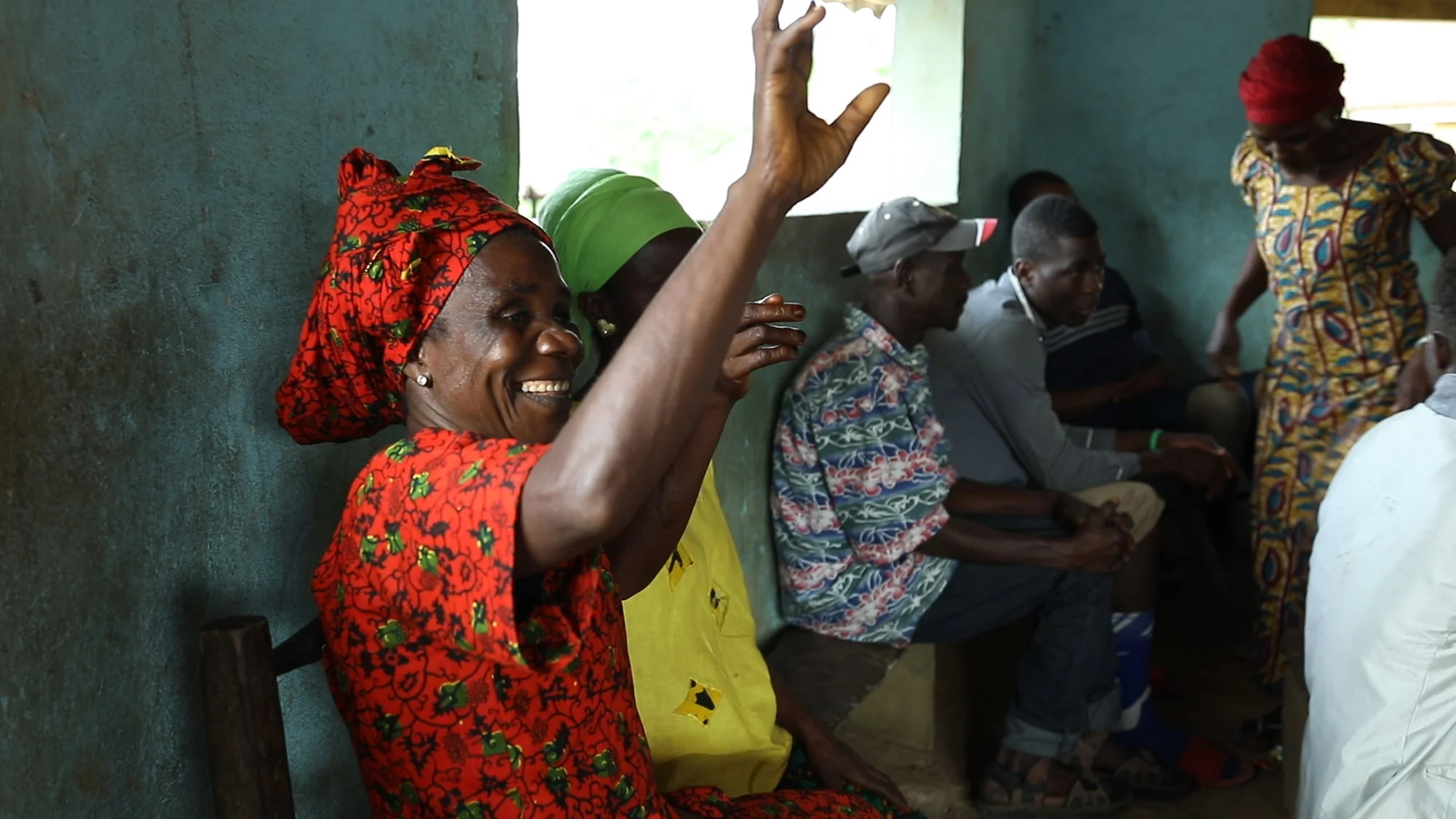 BLAYAH TOWN, LIBERIA: Aug. 30, 2017 - A woman from the the Jogbahn Clan participates in a workshop held by the Sustainable Development Institute (SDI) on Wednesday, Aug. 30. The Jogbahn Clan fought against the British-owned company Equatorial Palm Oil (EPO) when they tried to take over their land in 2013. The people in the community depend on the land for their livelihoods. SDI started to help the community by submitting a formal complaint to the to the Roundtable on Sustainable Palm Oil (RSPO). SDI taught the clan about land rights and resisting with non-violence. THE RSPO determined that the land EPO was using belonged to the clan. SGI trained the community how to map their land and boundaries were created that EPO accepted not to cross.