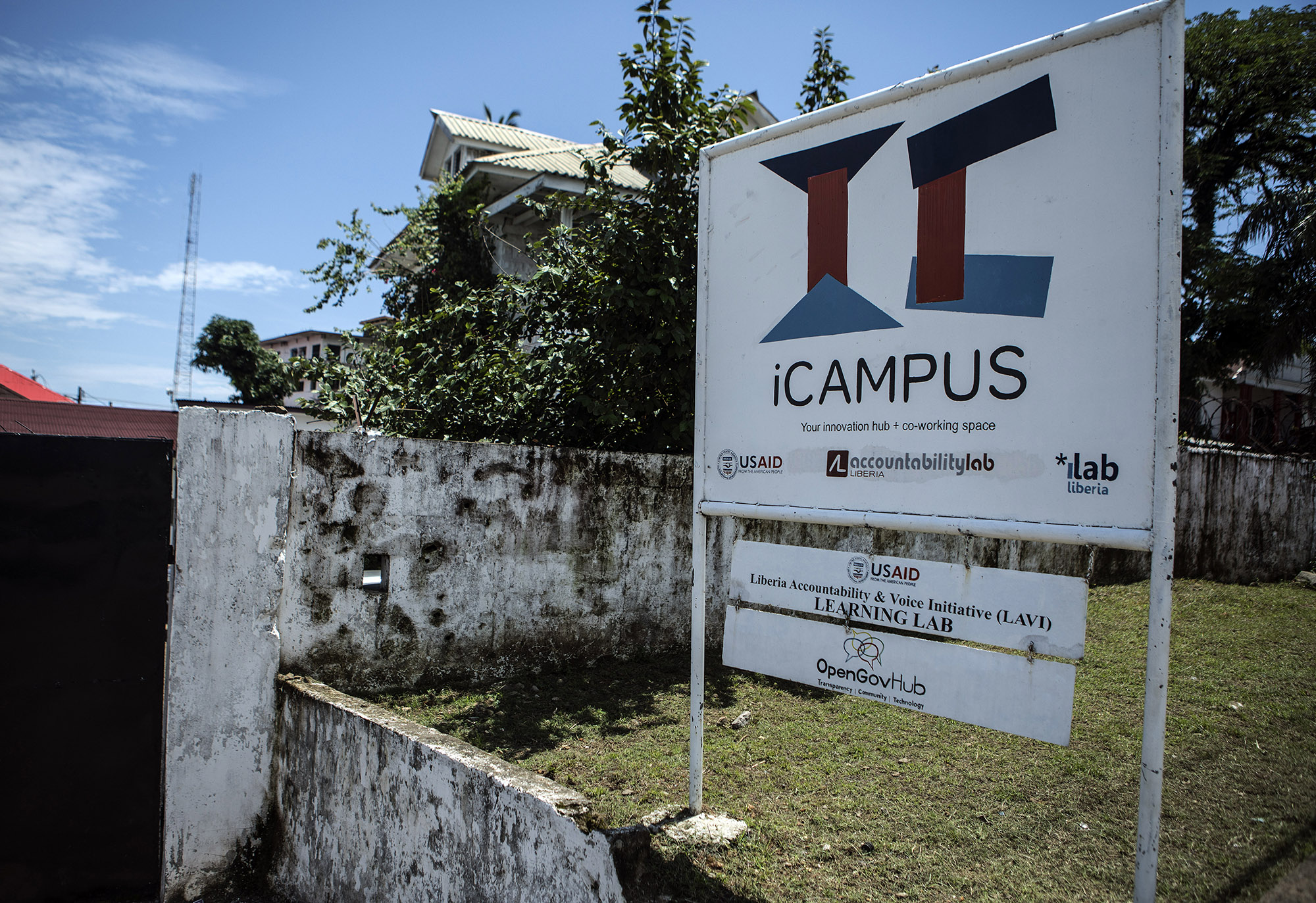  The Accountability Lab building located inside the iCampus in Monrovia, Liberia. iCampus is a shared working space for organizations who focus on technology, accountability and social change in Liberia. It is a focal point for open governance work. 