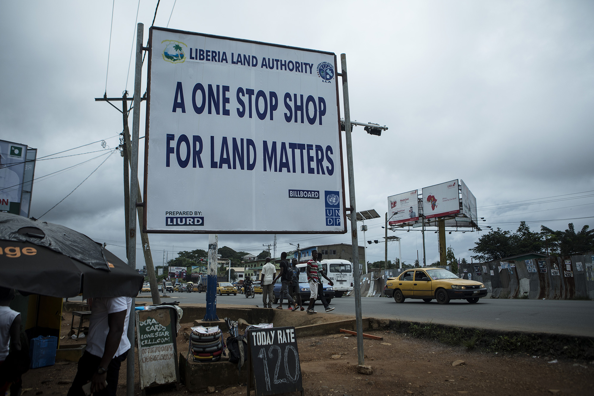  A Liberia Land Authority billboard is seen here on Tubman Blvd. in Monrovia. Photo by Sarah Grile.&nbsp; 