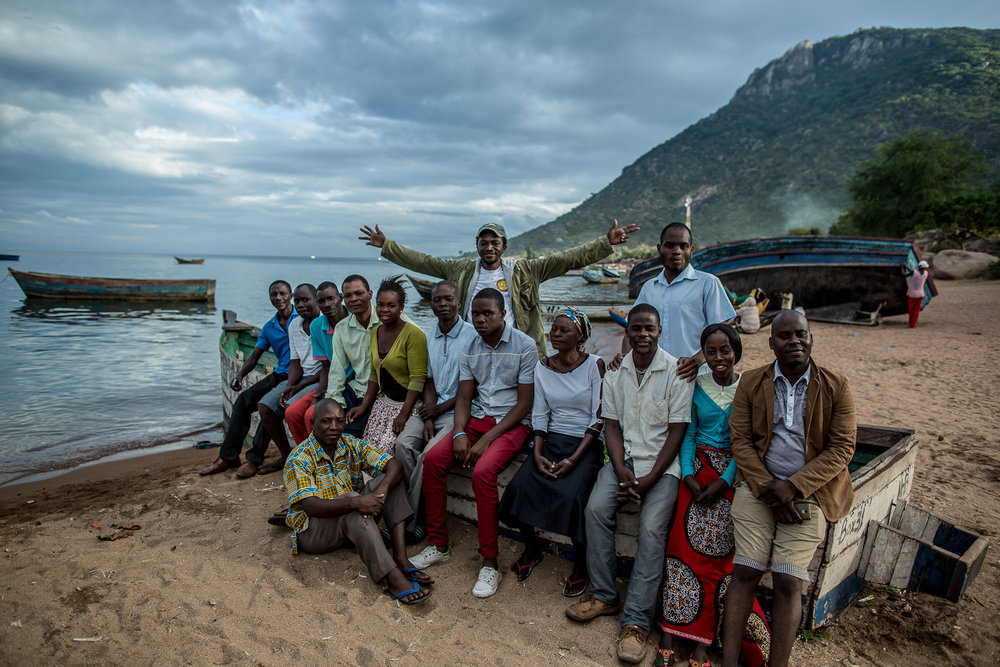 BVC Members on the shore of Lake Malawi at Masaka Bay