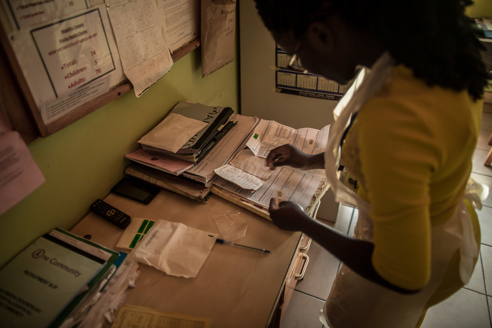 Linda Mvula updating patients records