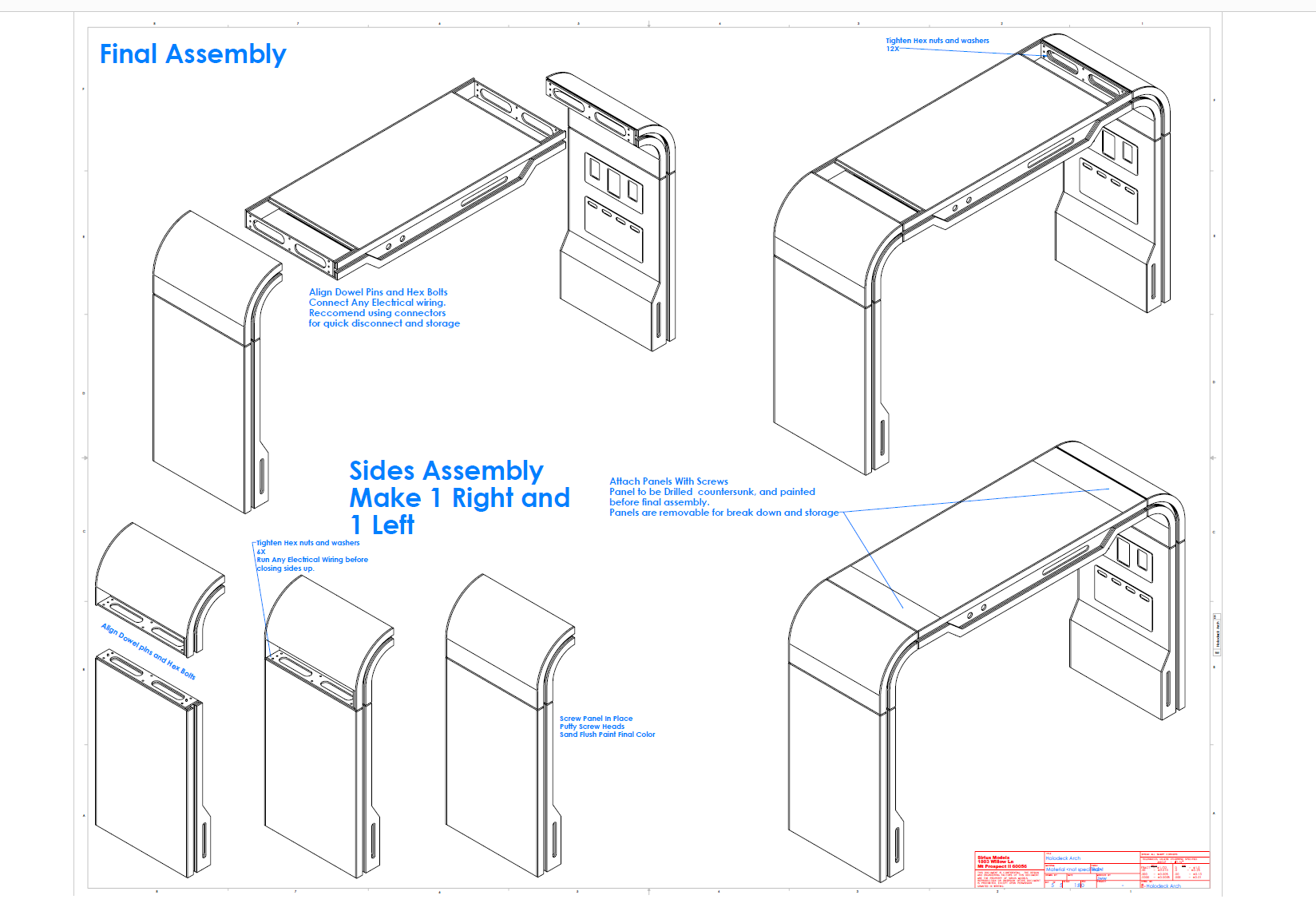 Holodeck Arch prop assembly art by Jeff Wargo Star Trek TNG