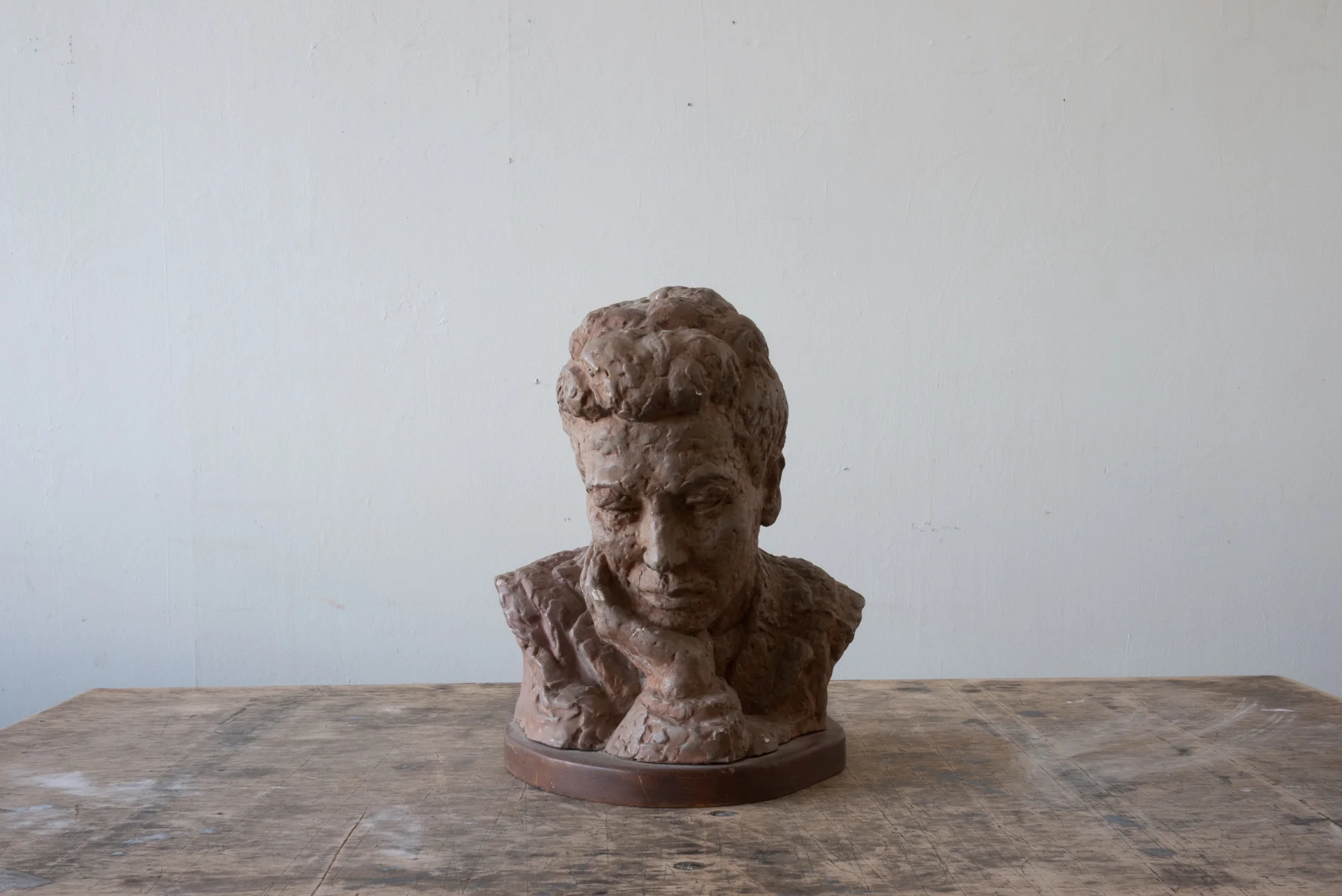 Gaetano Cecere Plaster Sculpture Wood Base #36
