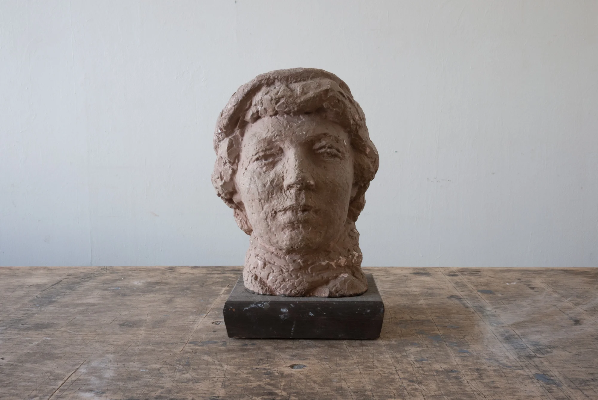 Gaetano Cecere Plaster Sculpture Wood Base #34
