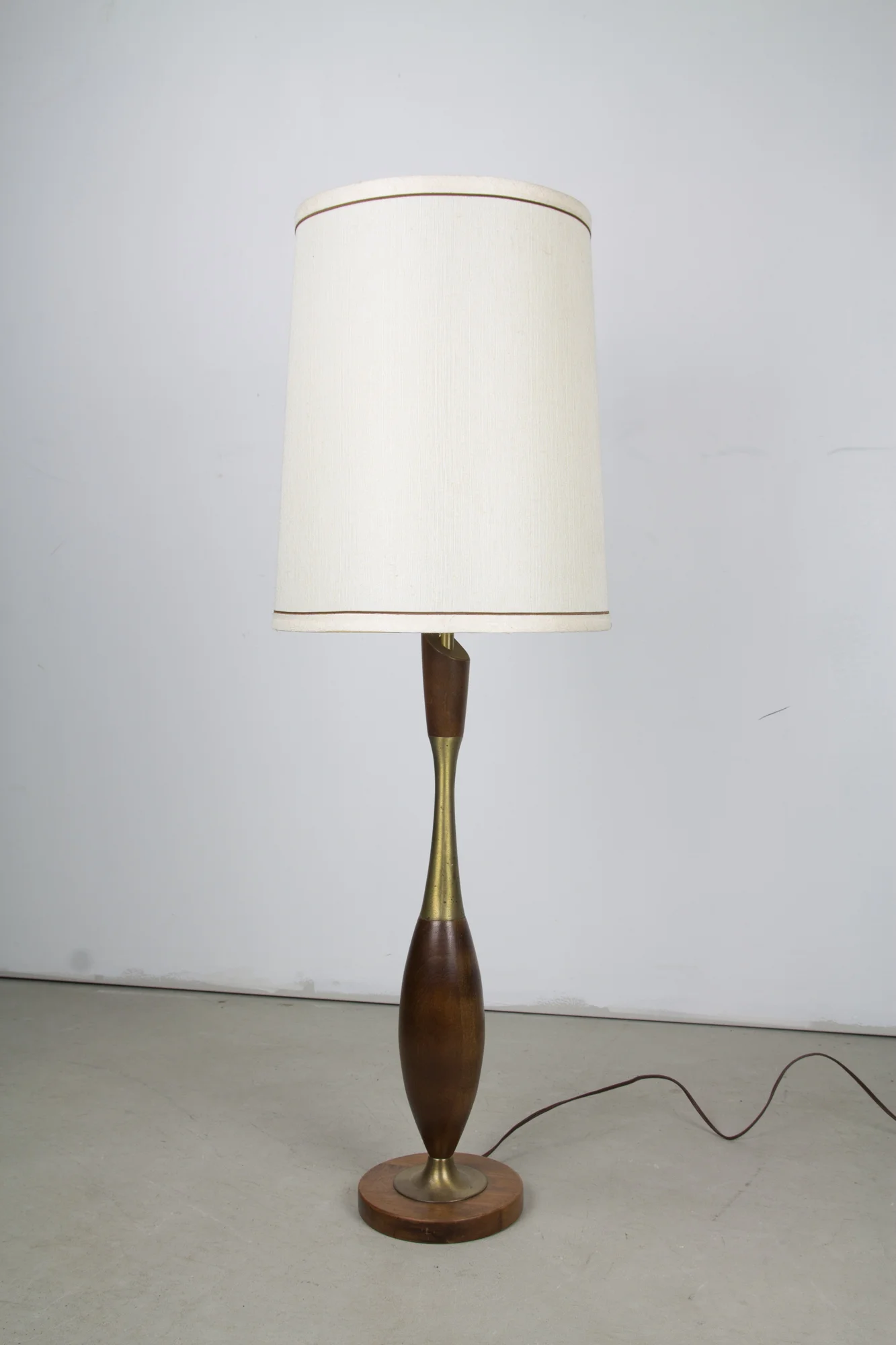 Tony Paul Brass and Walnut Table Lamp