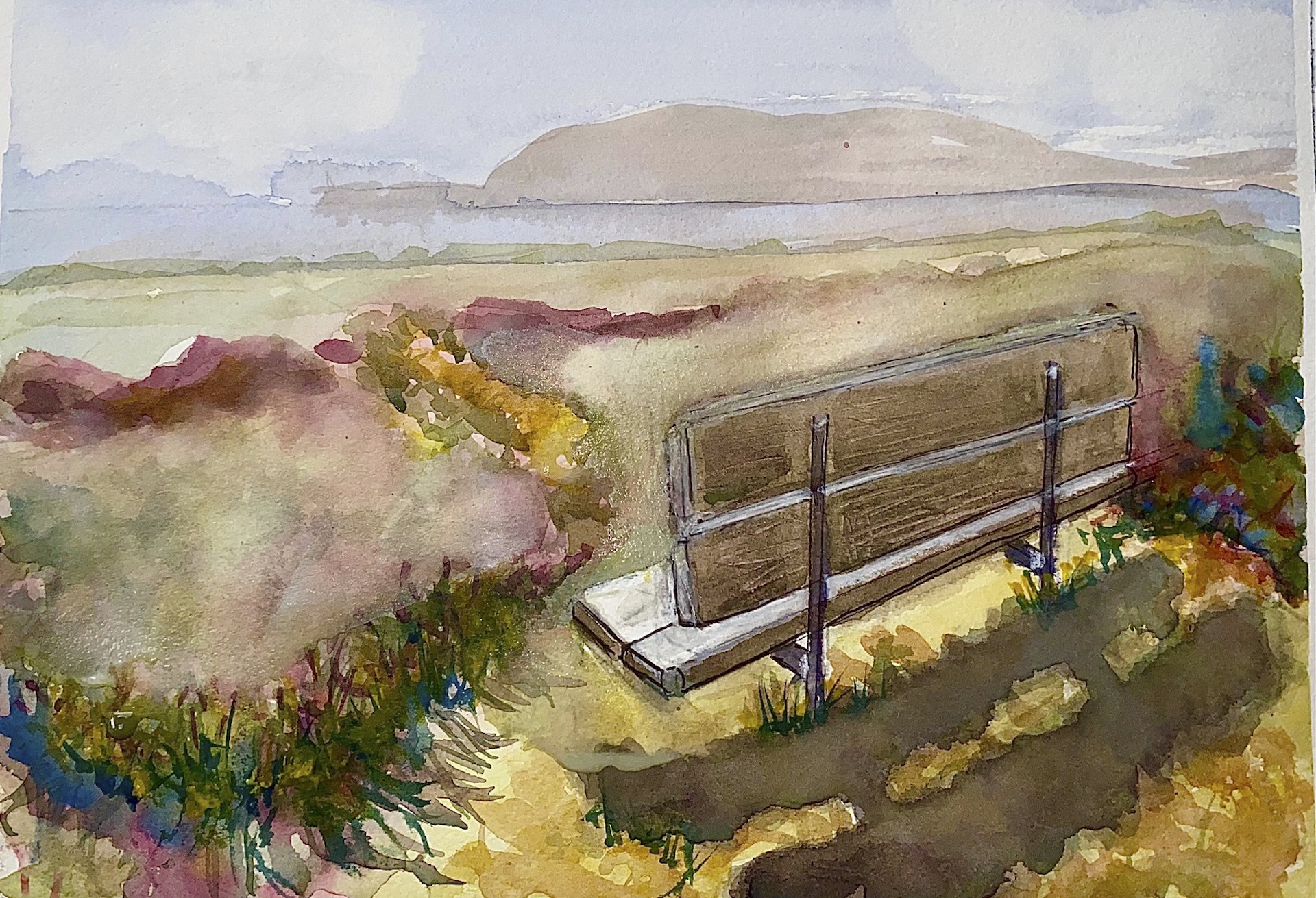 Best Seat on the Beach watercolor