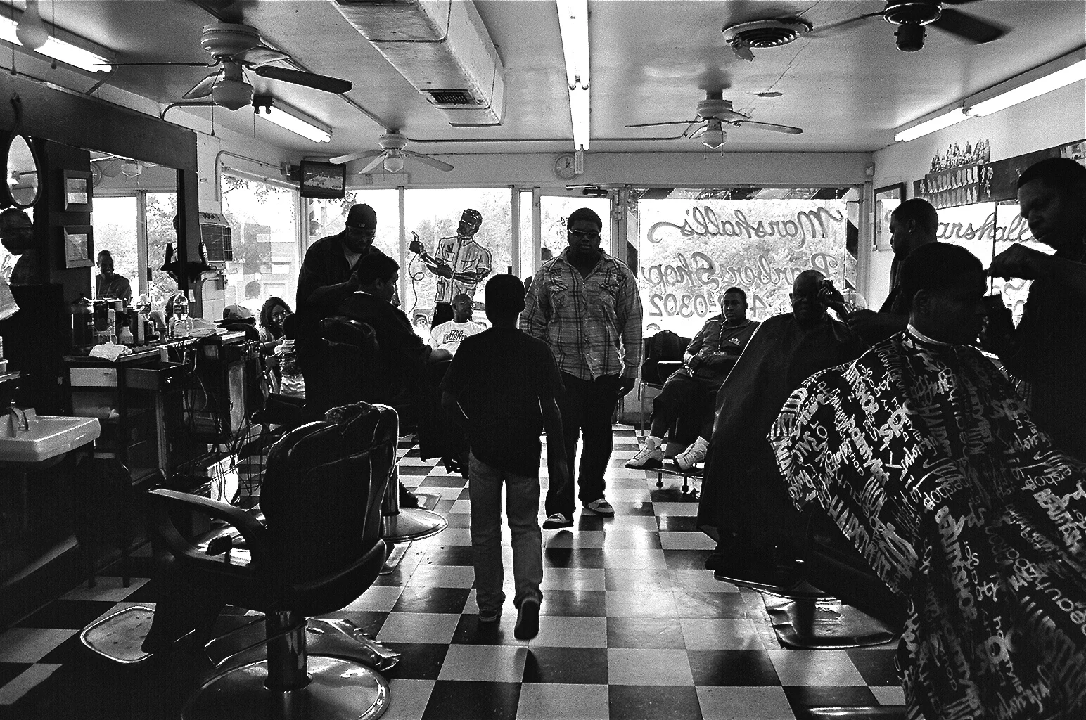  35mm B&amp;W. Marshall's Barber Shop. Austin, TX.&nbsp; 