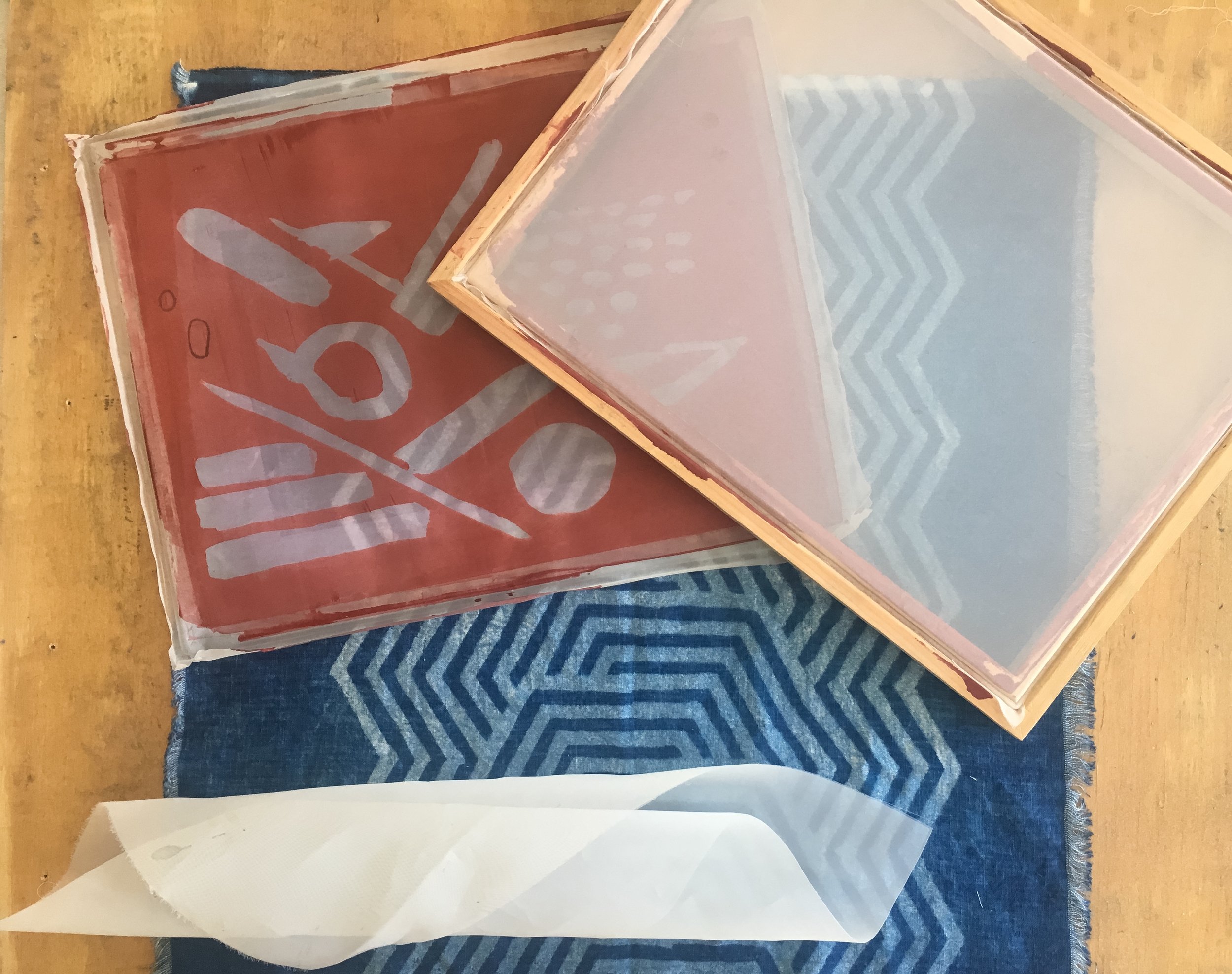 Indigo Screen Print Pattern Resist Rice Paste Workshop Graham Keegan.jpg