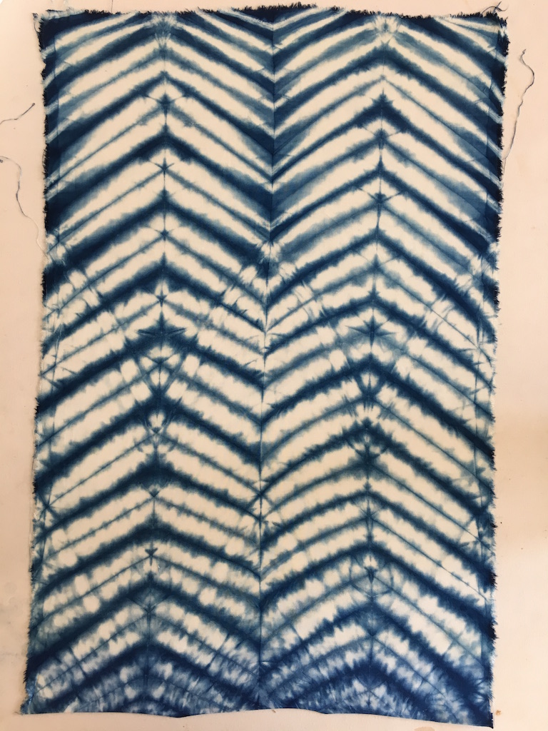 Chevron Dyed Pattern Itajime Shibori Indigo Graham Keegan Class Los Angeles.jpg