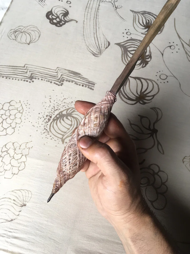 Graham Keegan Natural Dye Workshop Kalam Hand Painted Mordant Print Iron.jpg