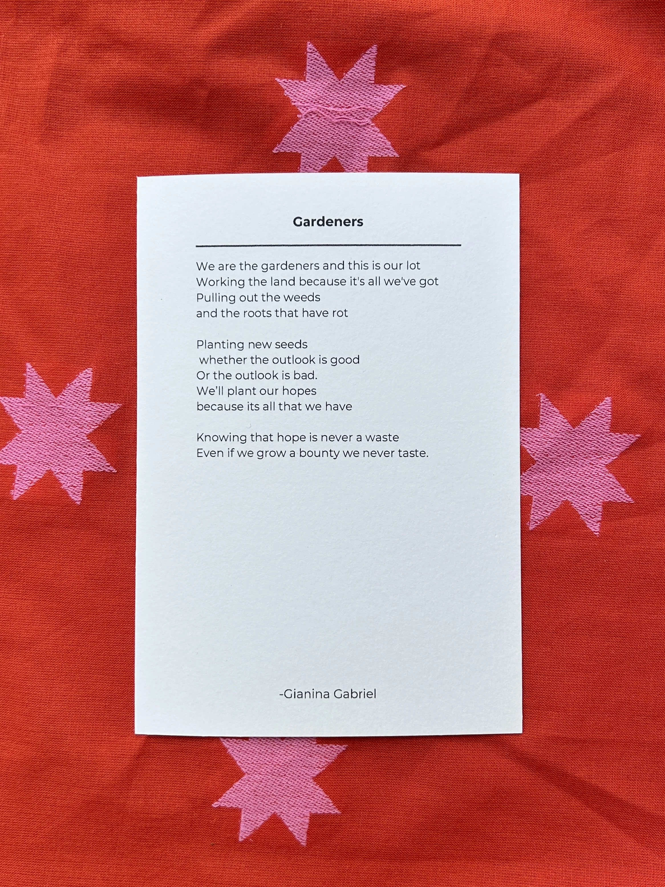 Gardeners Poem Print
