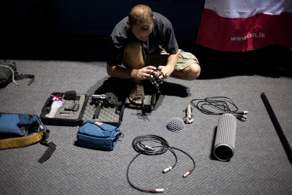 Sound effects recording gear prep (© Lee Bazalgette)