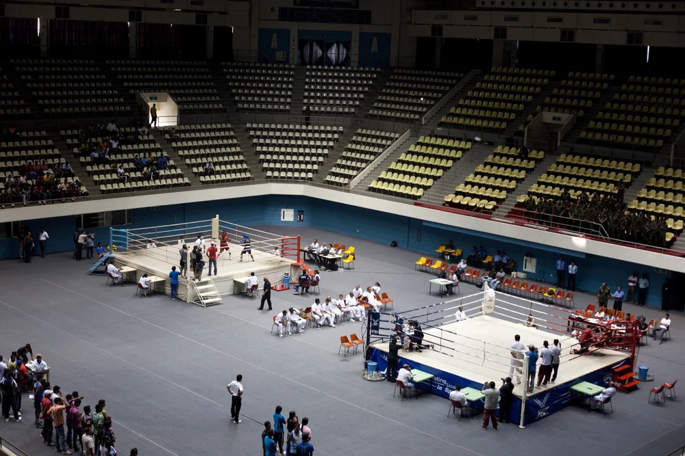 Boxing rings at Sri Lanka ABA Championship 2012 (© Lee Bazalgette)