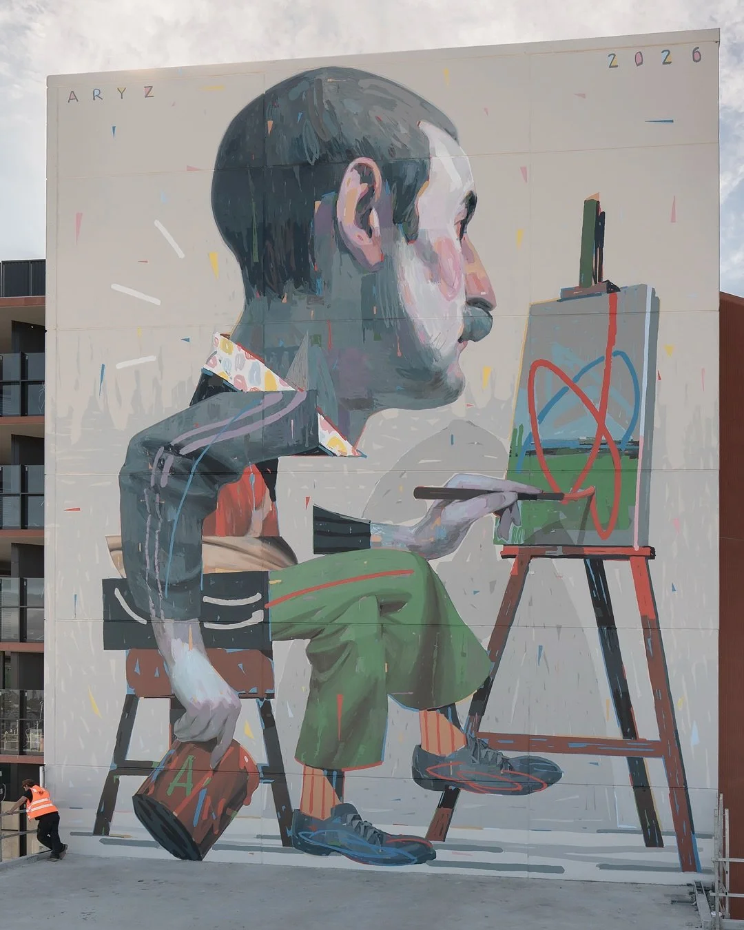 This is the mural I painted a few days ago in Melbourne, Australia. 🇦🇺 Unfortunately, it can&rsquo;t be visited yet, as the site is still under construction.

The weather didn&rsquo;t make things easy, as usual. At this point, I&rsquo;m starting to