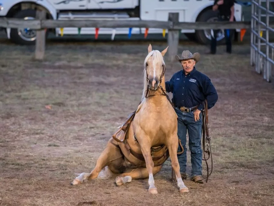 Dr. Lew Sterrett from Sermon on the "Mount" with Handsome the horse!