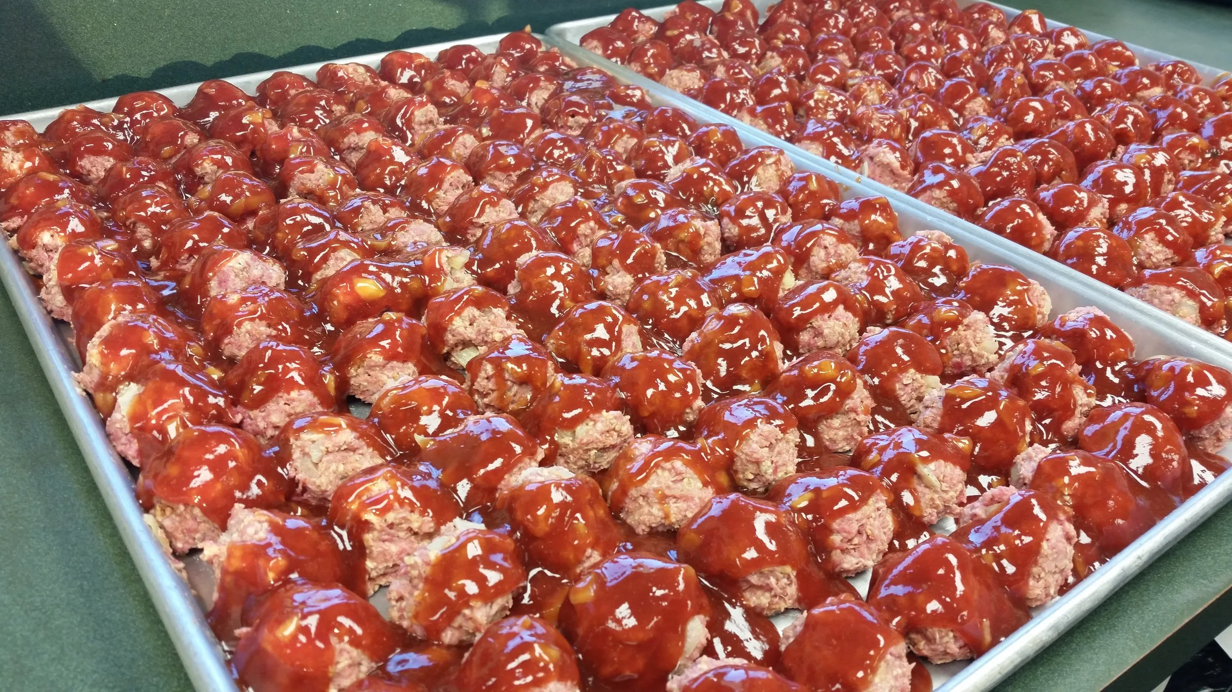 It takes a lot of BBQ Meatballs to keep the crew fed...