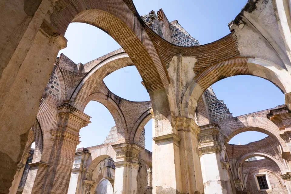 The ruins of a cathedral that was destroyed by earthquake. 