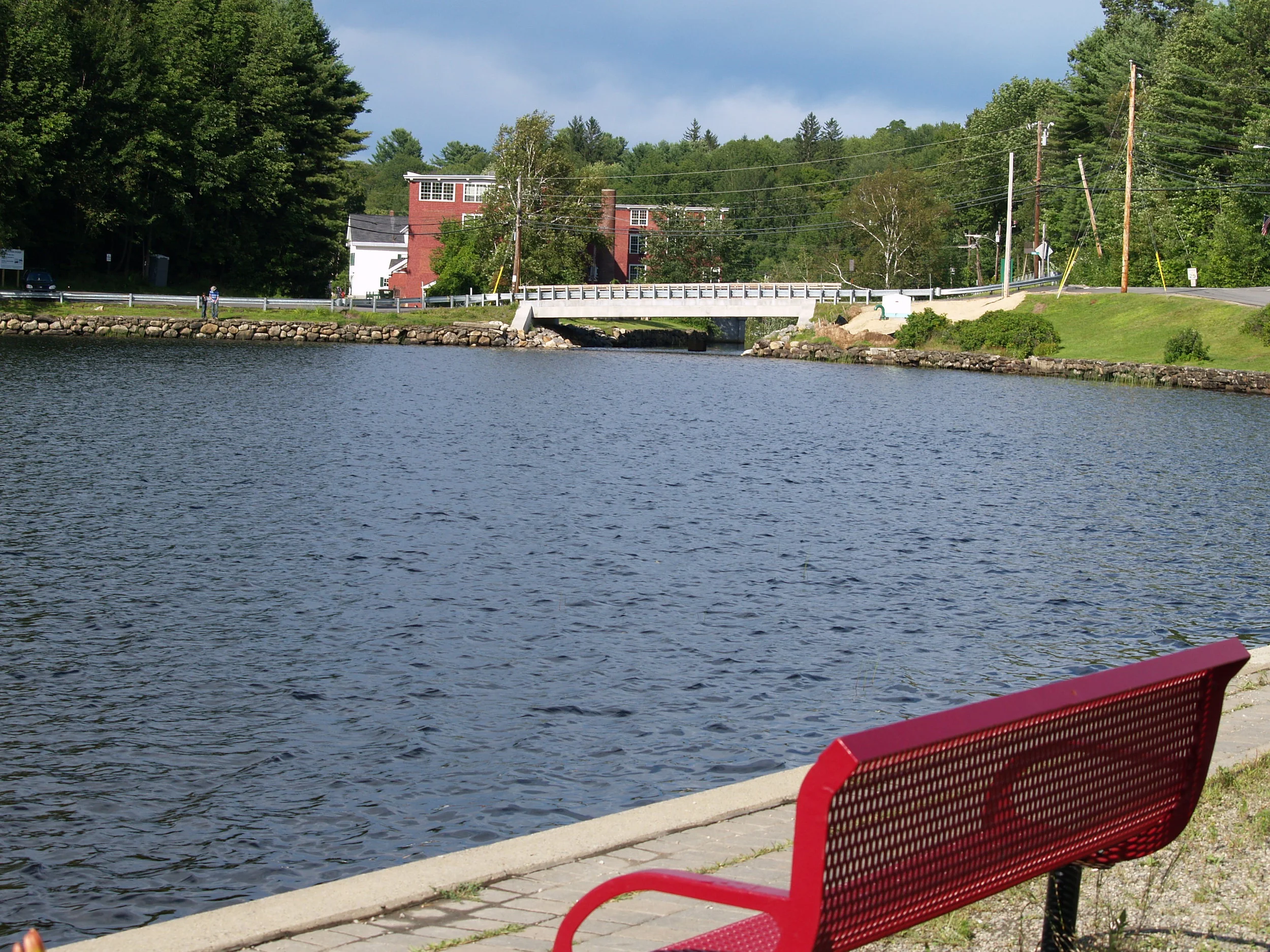 Bench at foot Wilson Lake, Wilton,MES.Atwood.JPG