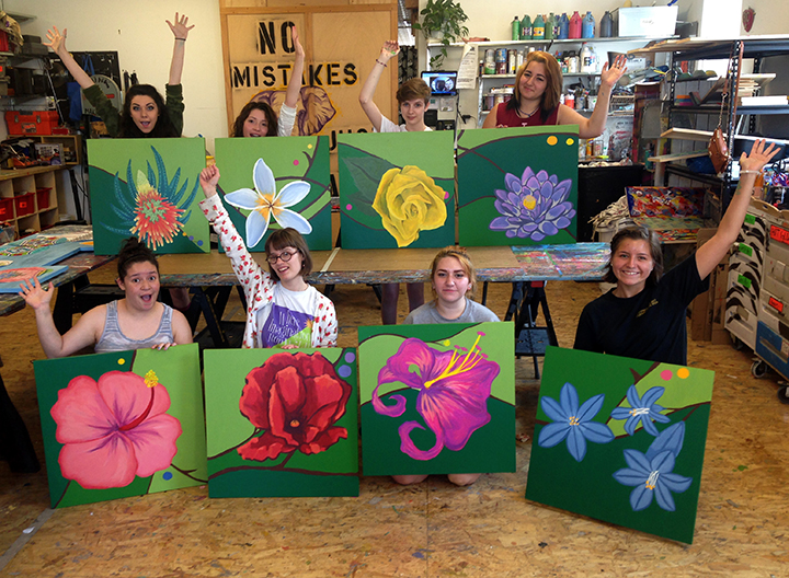  3 large pieces were created for the Lynn Community Health Center, Lynn, MA. Summer 2015 