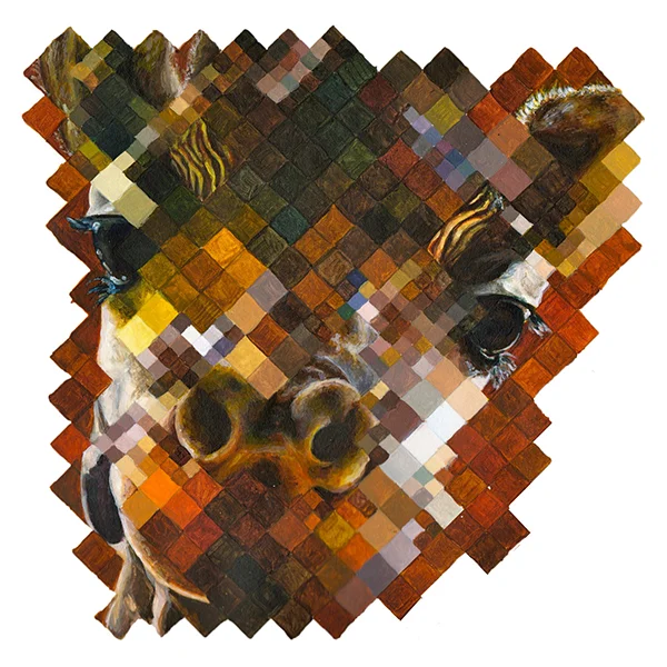 Original acrylic painting of Urban Safari - Giraffe