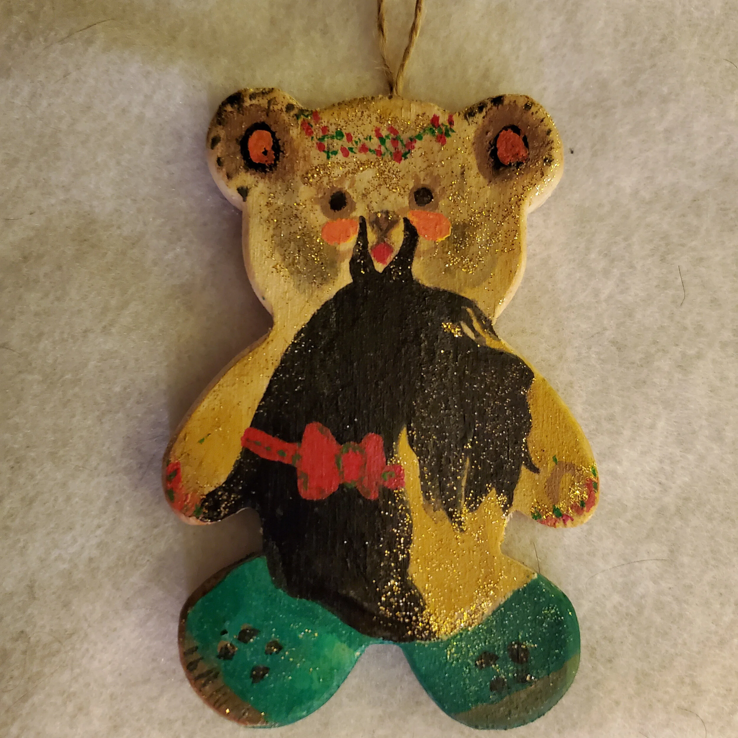 Giant Schnauzer Hand Painted Teddy Bear Ornament