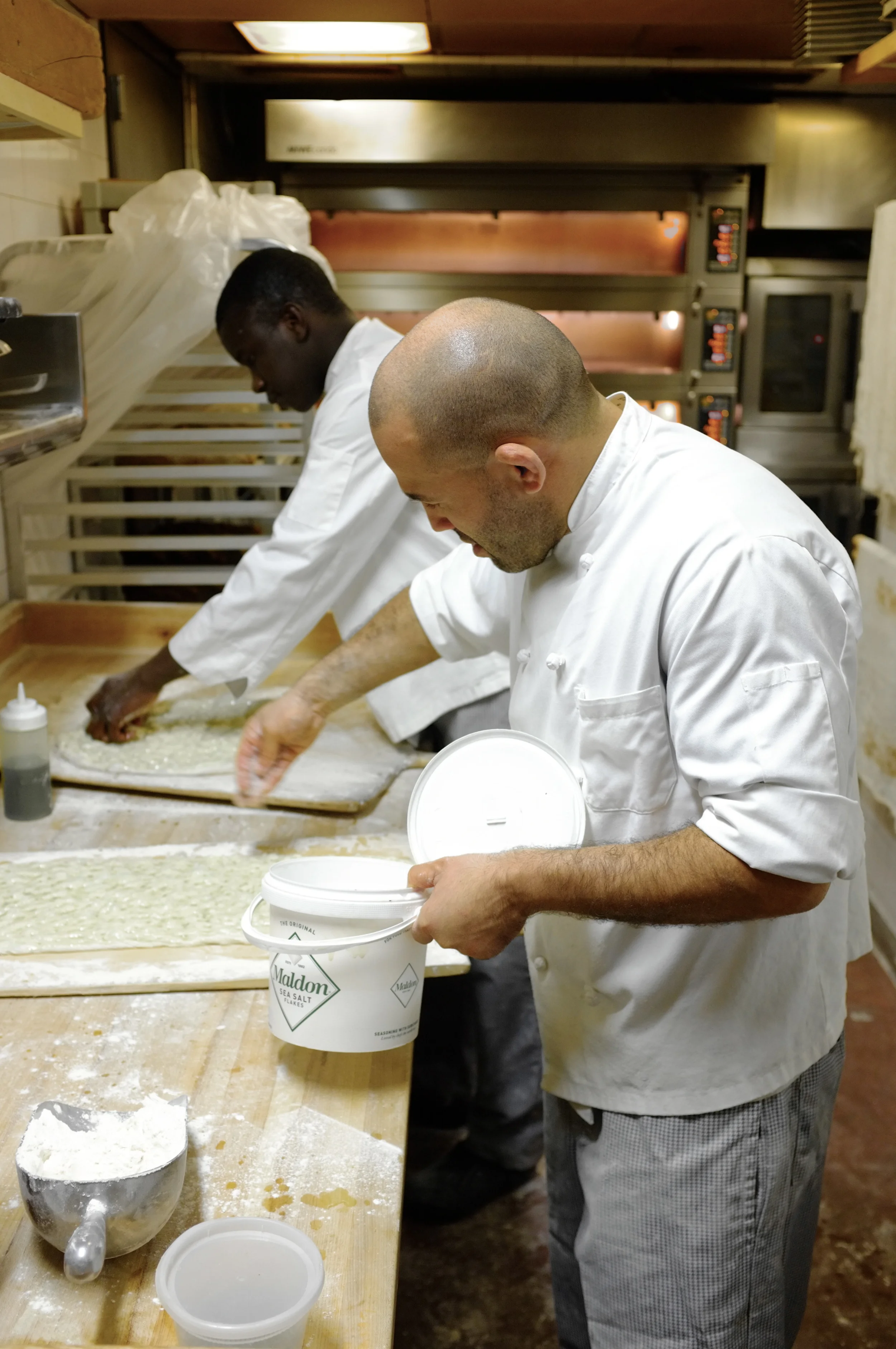 Sea salt over Focaccia