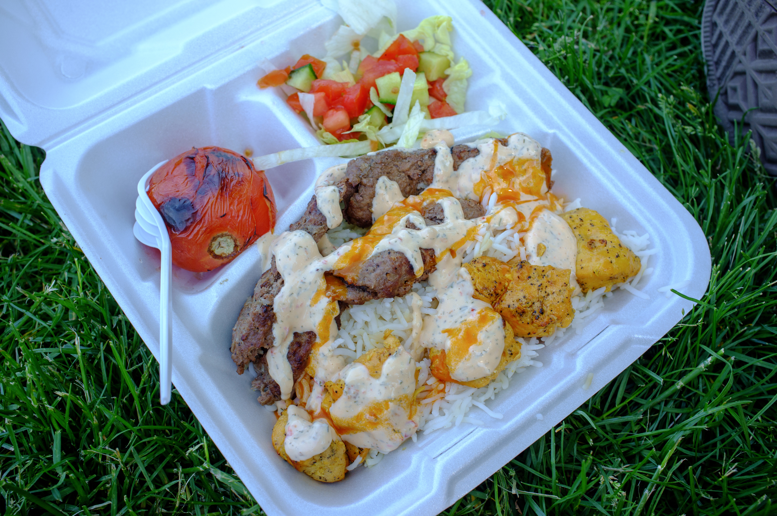Middle Eastern food truck lunch