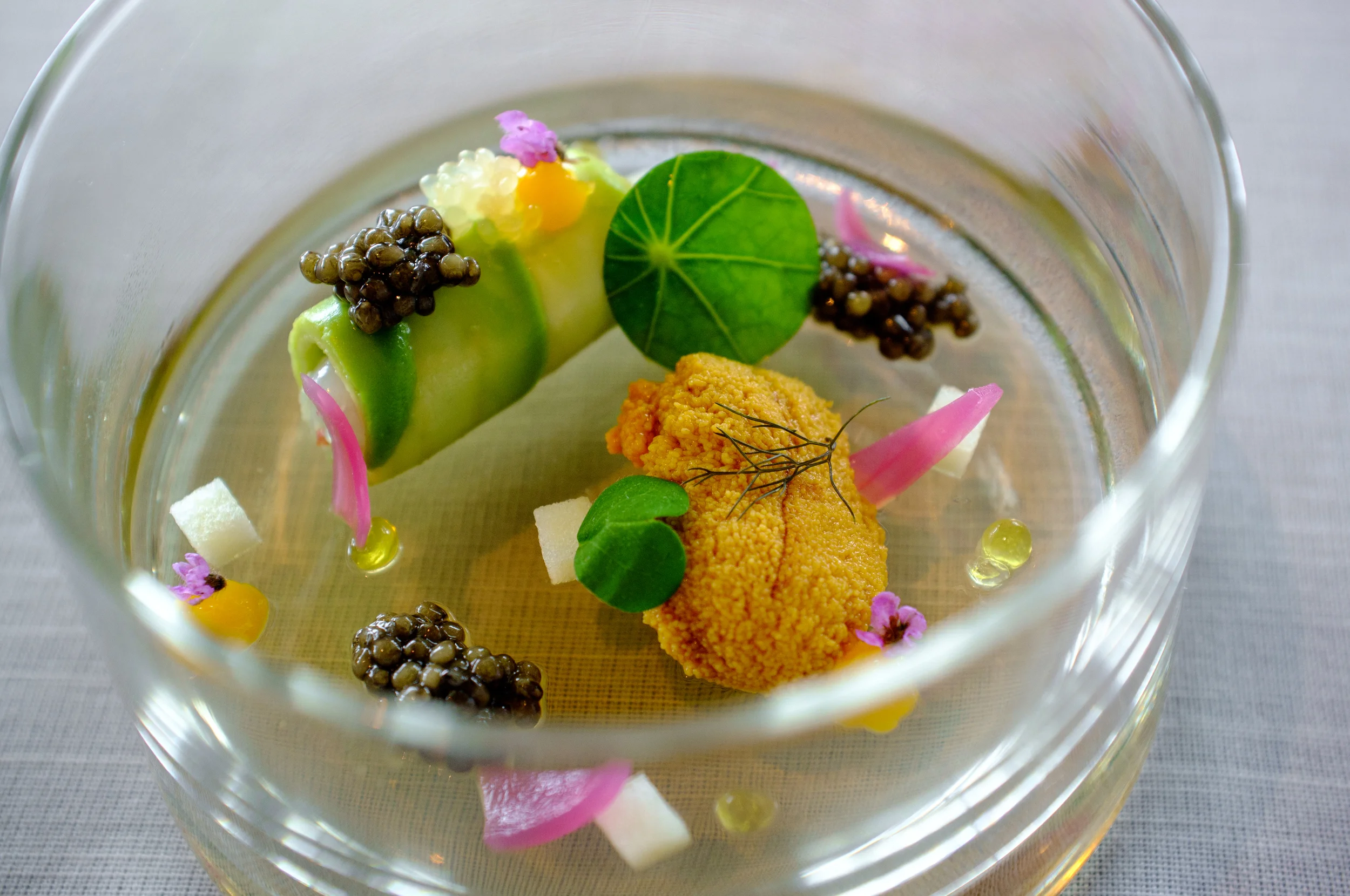 Langoustine Canneloni, ‘Oscietra’ caviar, Hokkaido Uni