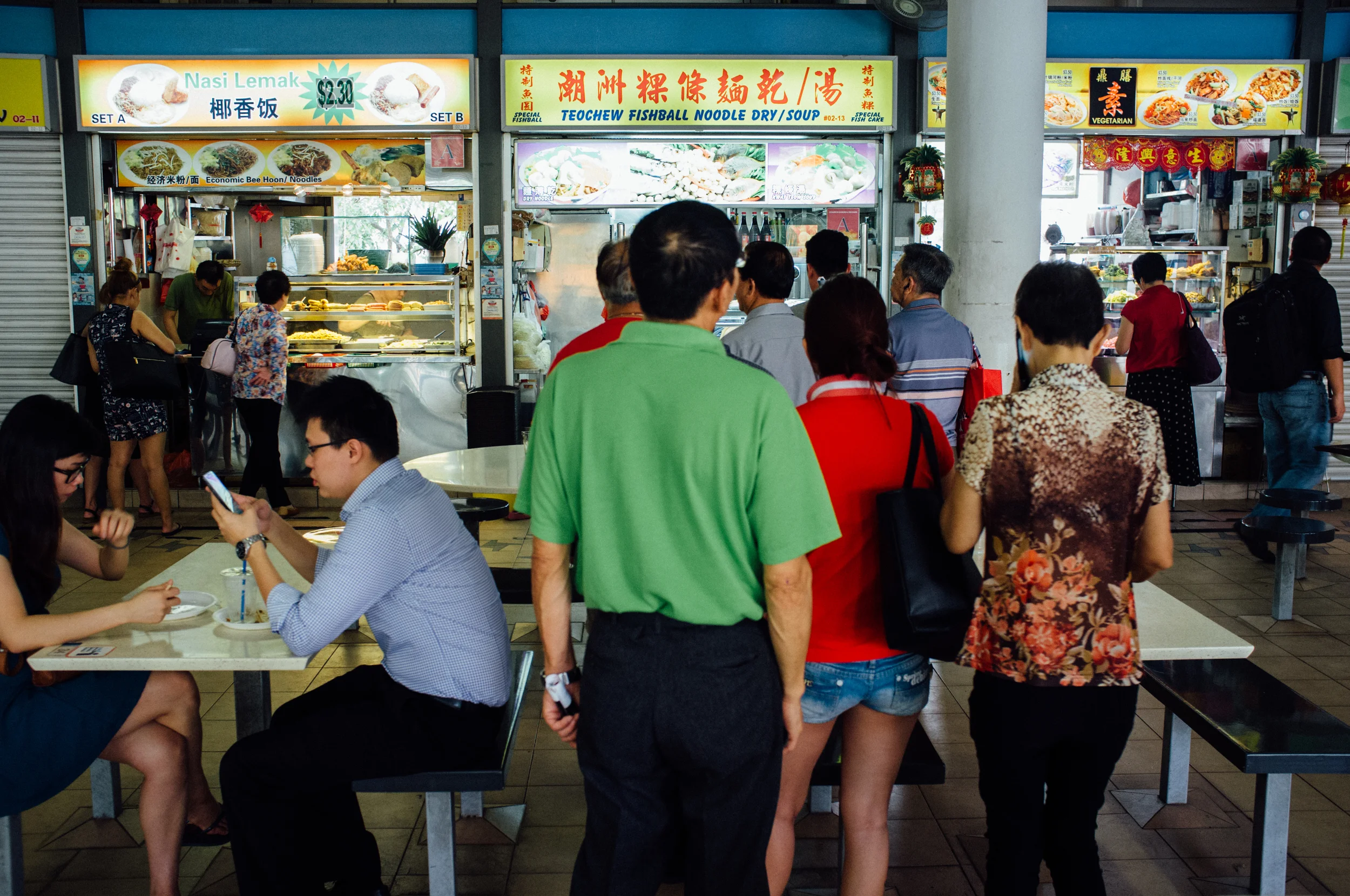 Morning Fish Ball Noodle queue, Tiong Bahru Food Centre
