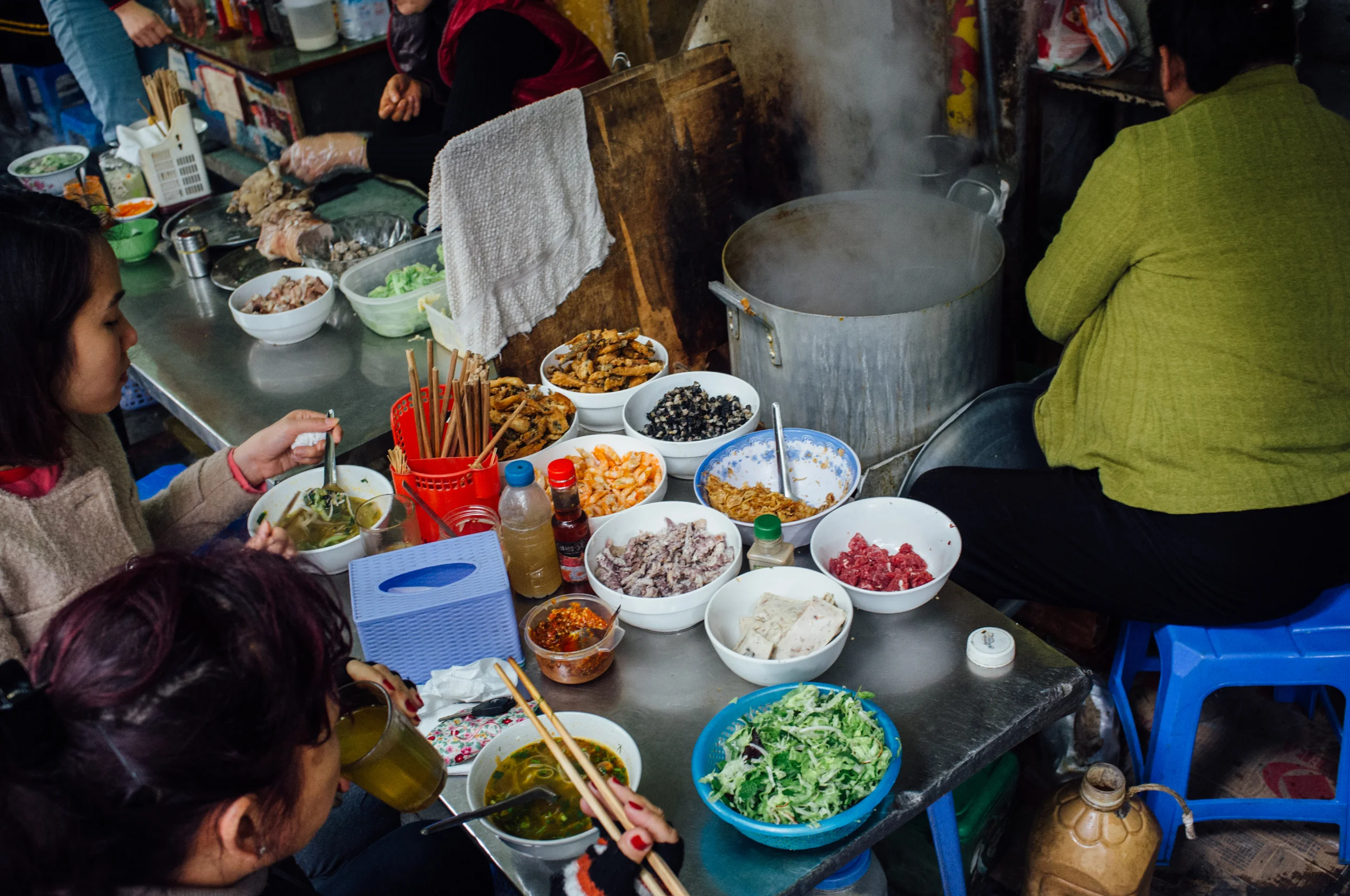 Bún riêu mise en place