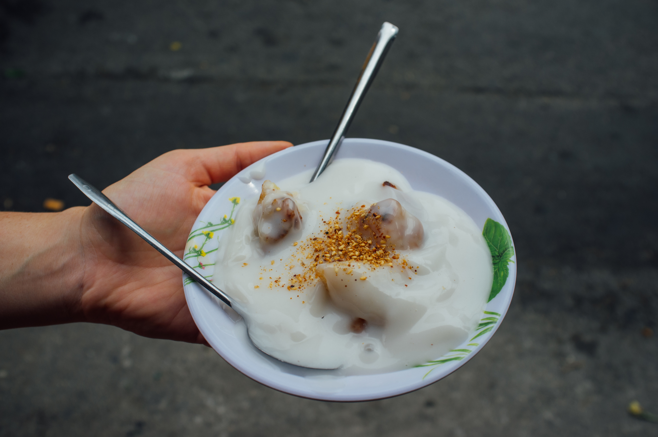 Sticky rice and banana smothered in coconut milk