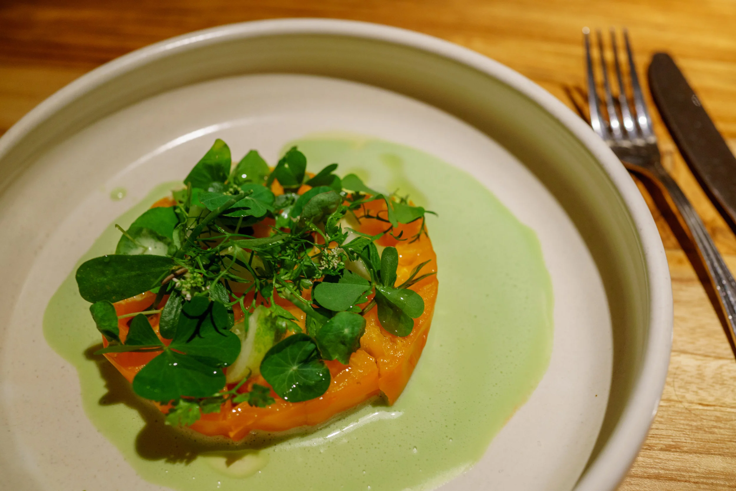 Tomato, Leche de Tigre, Herbs