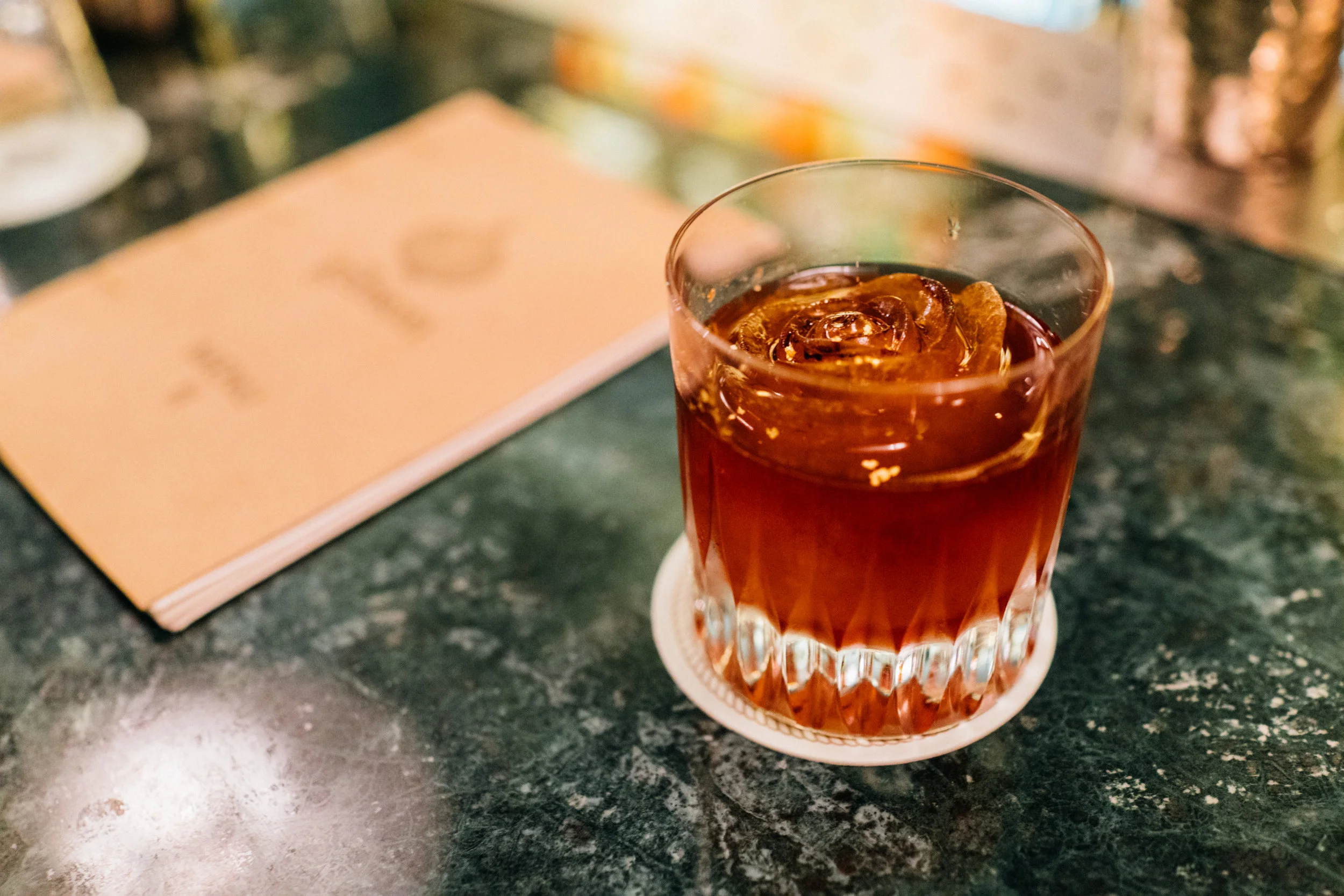 The Prohibition: Cutty Sark scotch, Antica Formula, grapefruit and orange Campari and cold-brewed coffee ice at Gibson