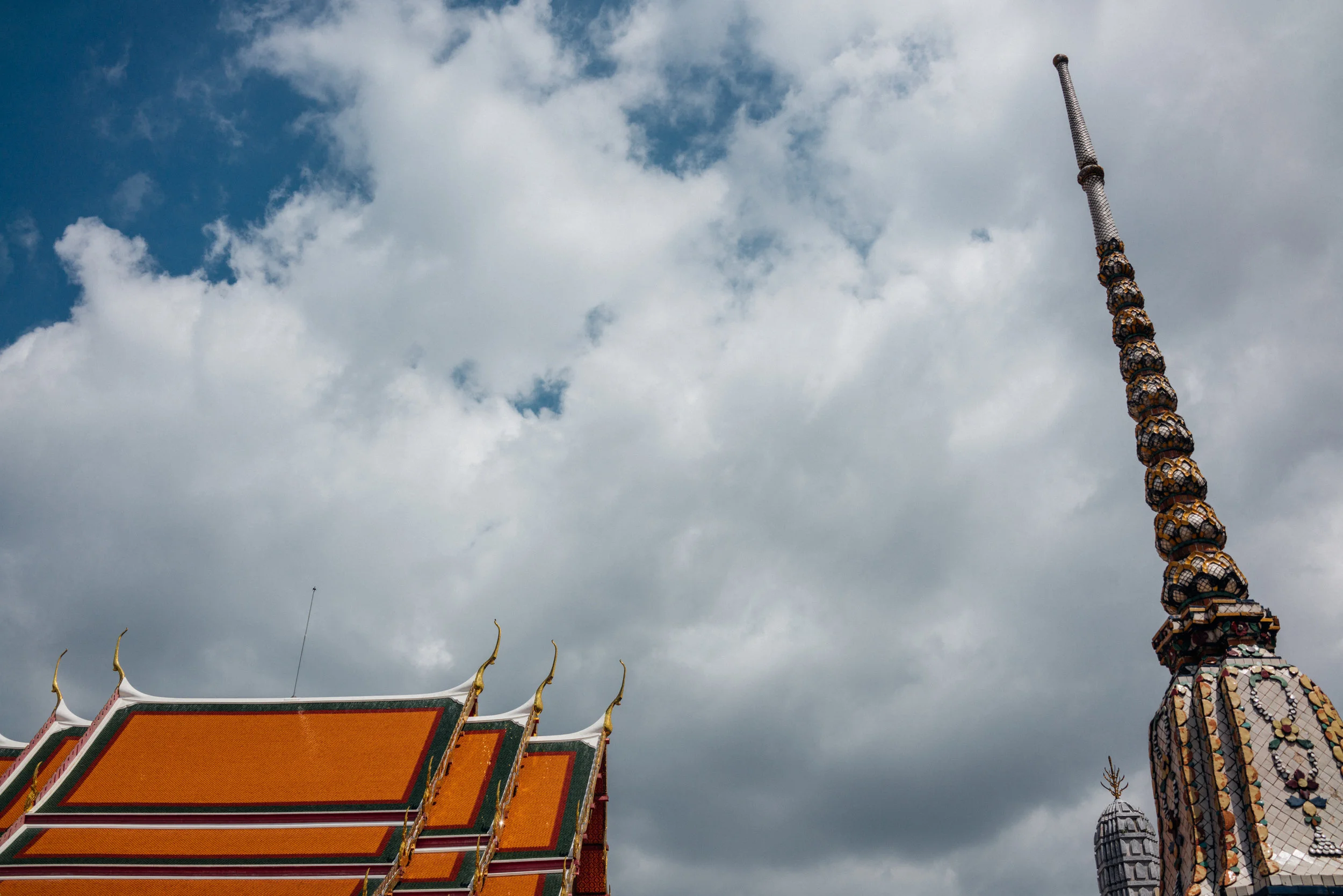 The ubiquitous temple roofs and spires