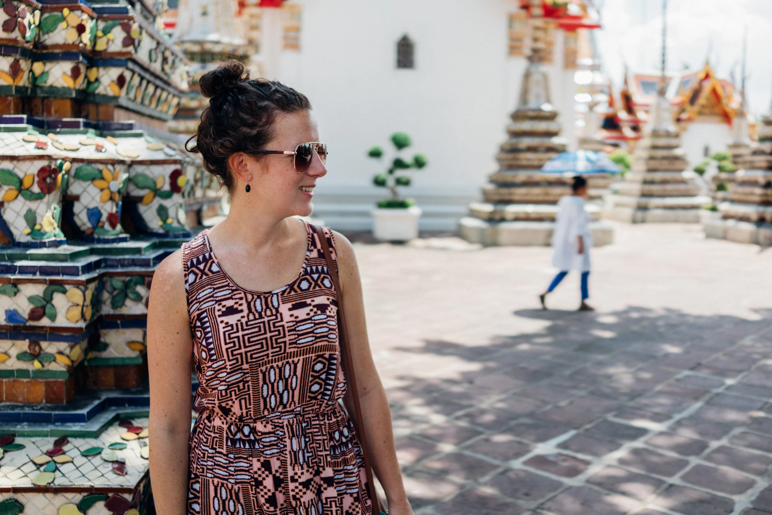 Lightweight dress for the hot Bangkok weather. Not pictured: the scarf in my bag for entering temples. 