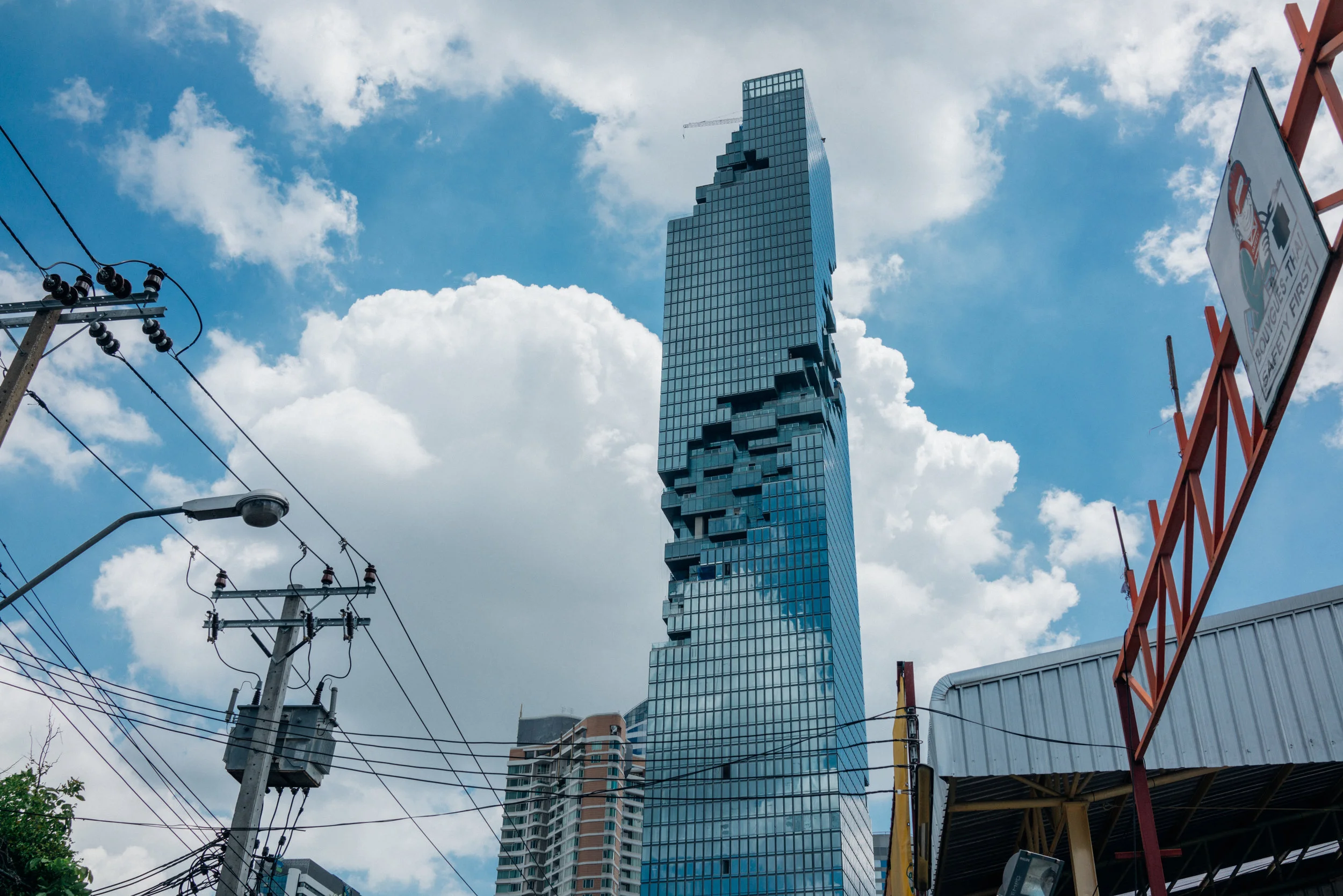 A new high-rise building under construction in Bangkok