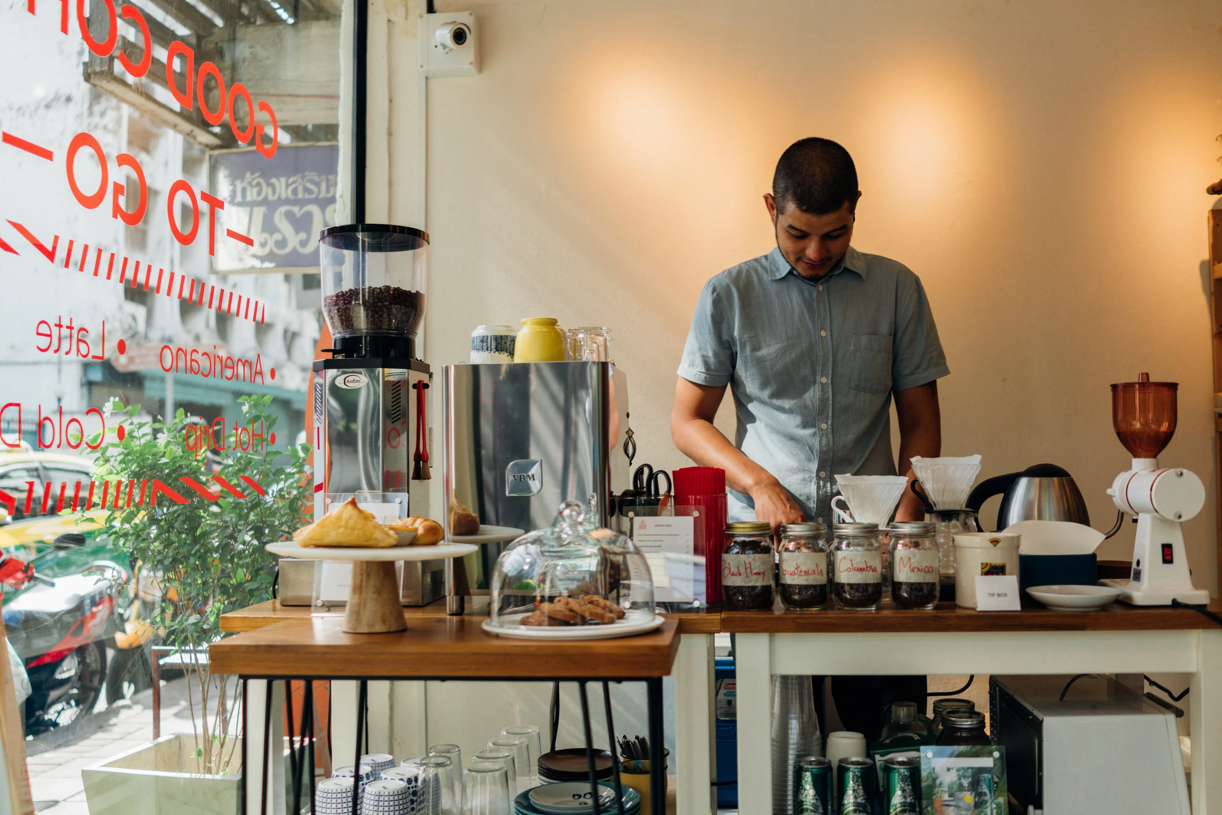 Making coffee in Common Room