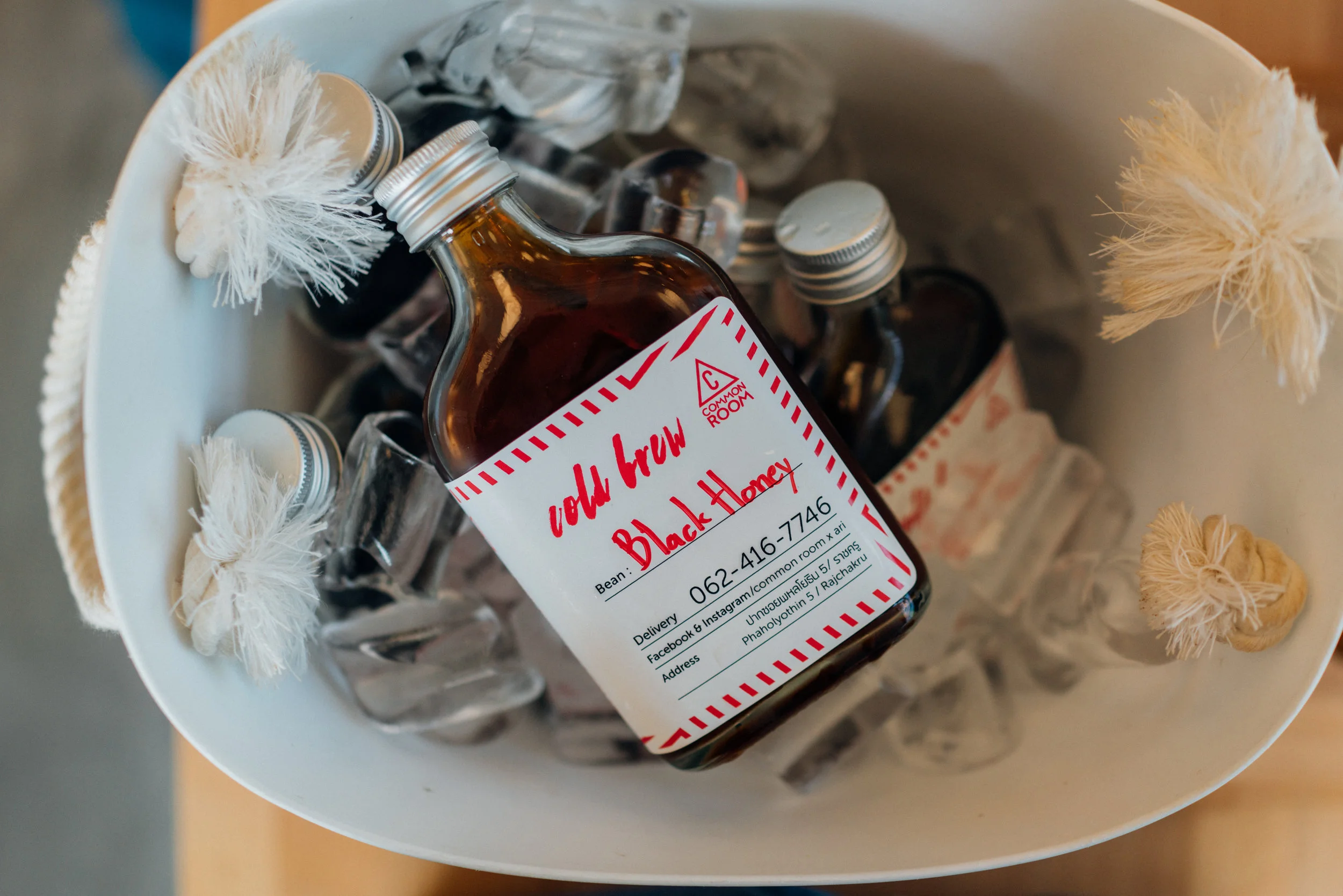 Cold-brew in an ice bucket at Common Room in Bangkok