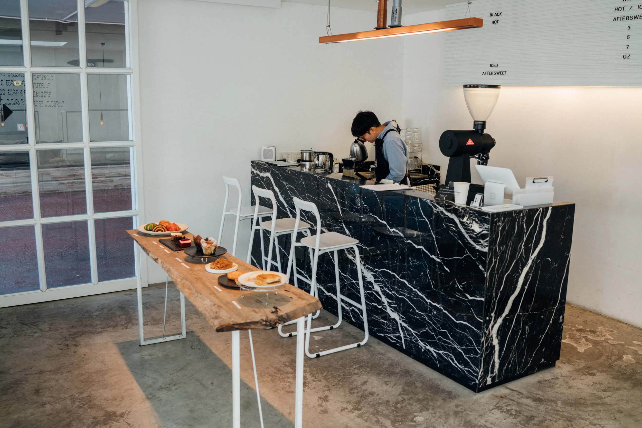 The bar at Hands and Heart Cafe in Bangkok