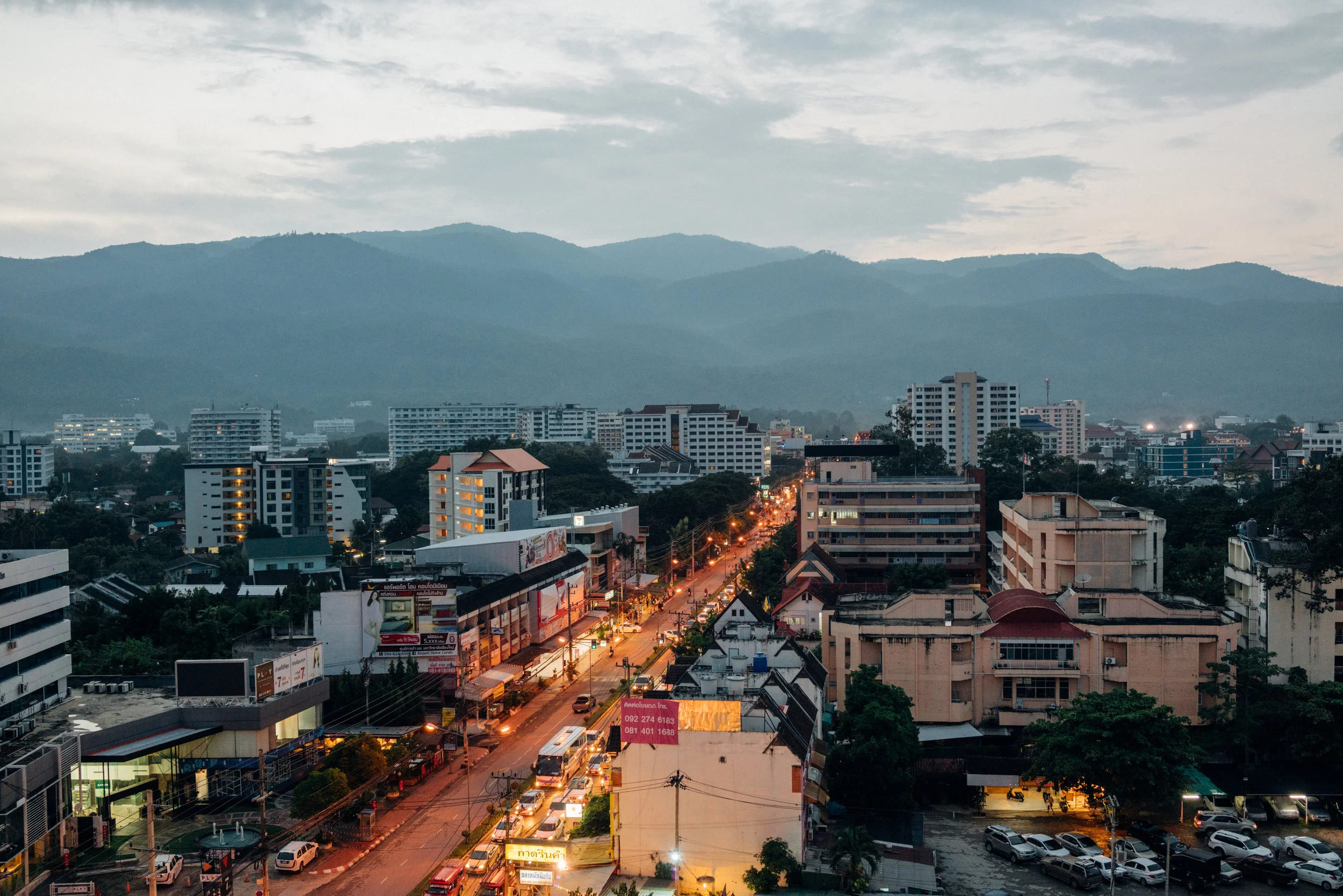 Mountains from the rooftop of Maya Lifestyle Shopping Center
