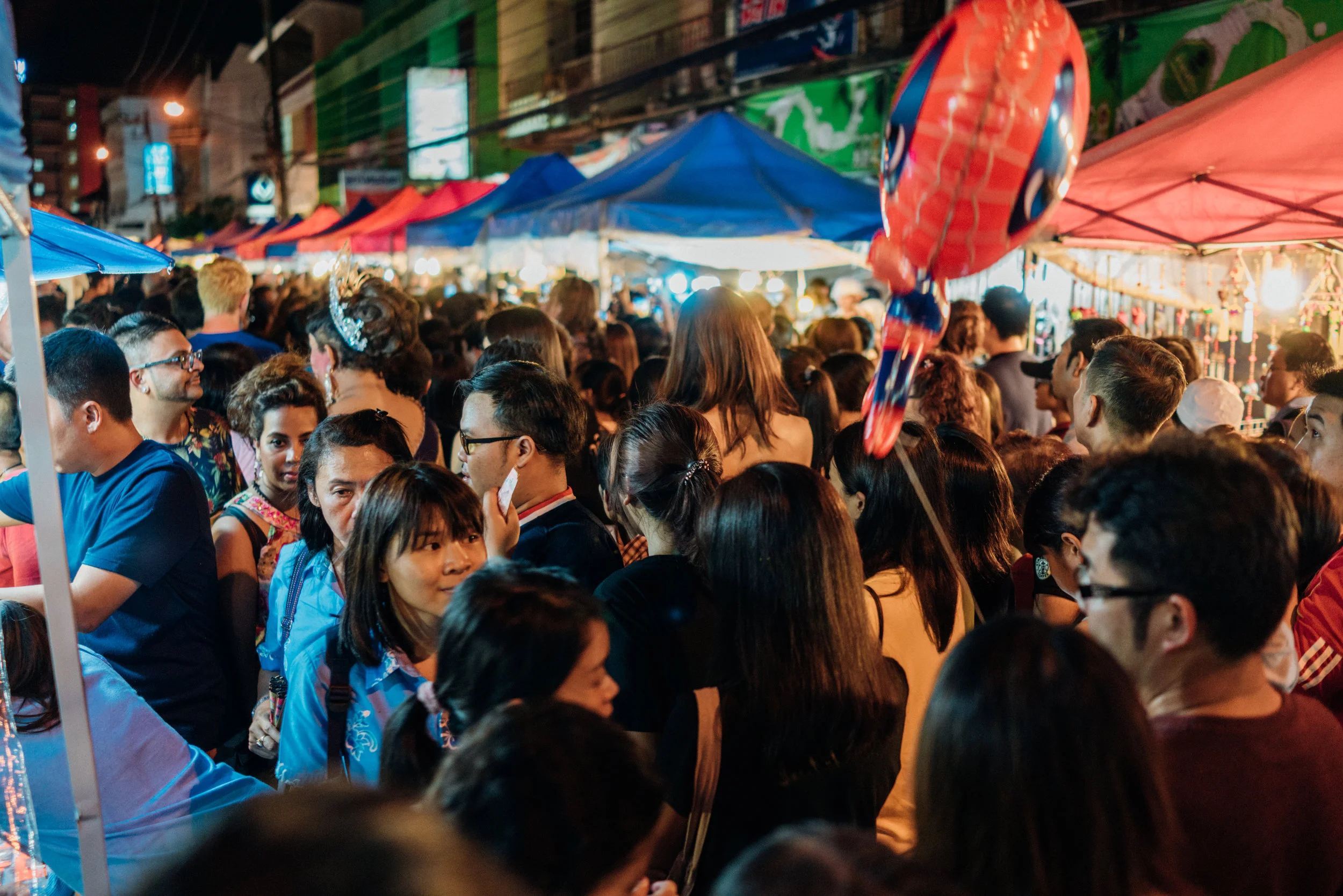 Every night crowds can be found at a different market